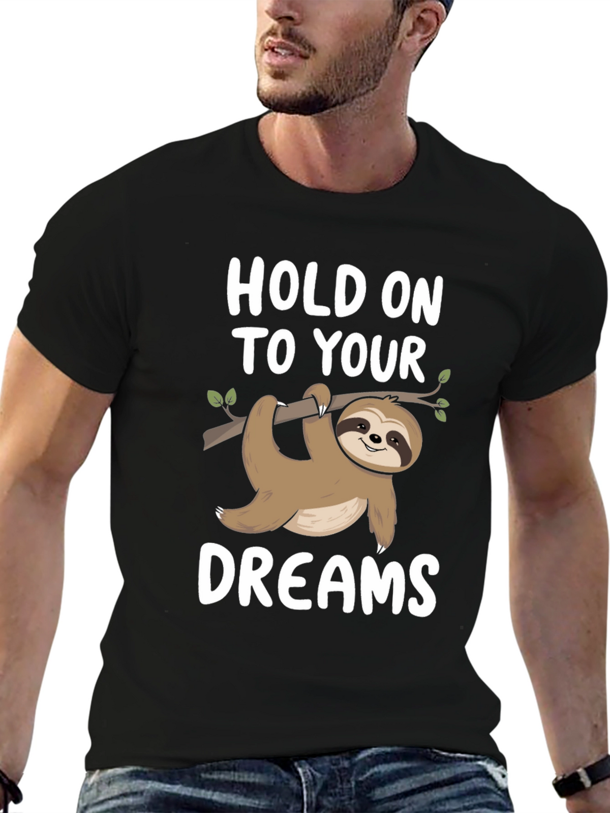 Hold On To Your Dreams Sloth Graphic Tee