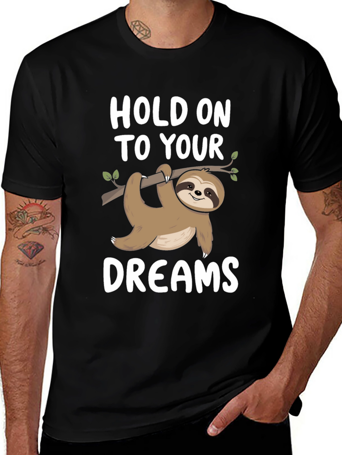 Hold On To Your Dreams Sloth Graphic Tee