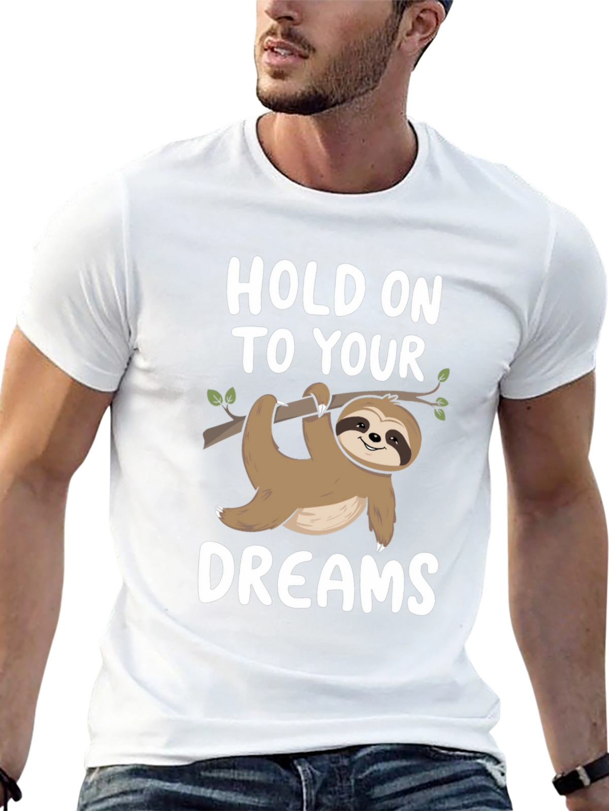 Hold On To Your Dreams Sloth Graphic Tee