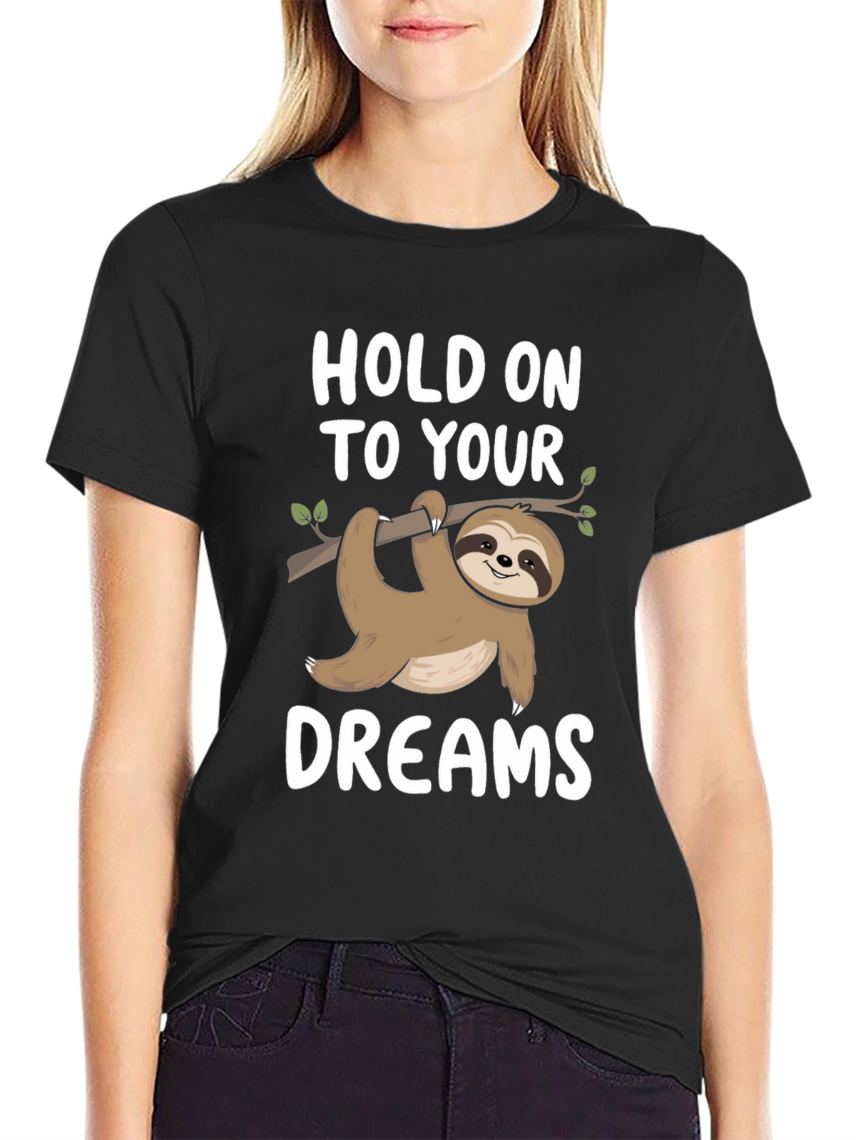 Hold On To Your Dreams Sloth Graphic Tee