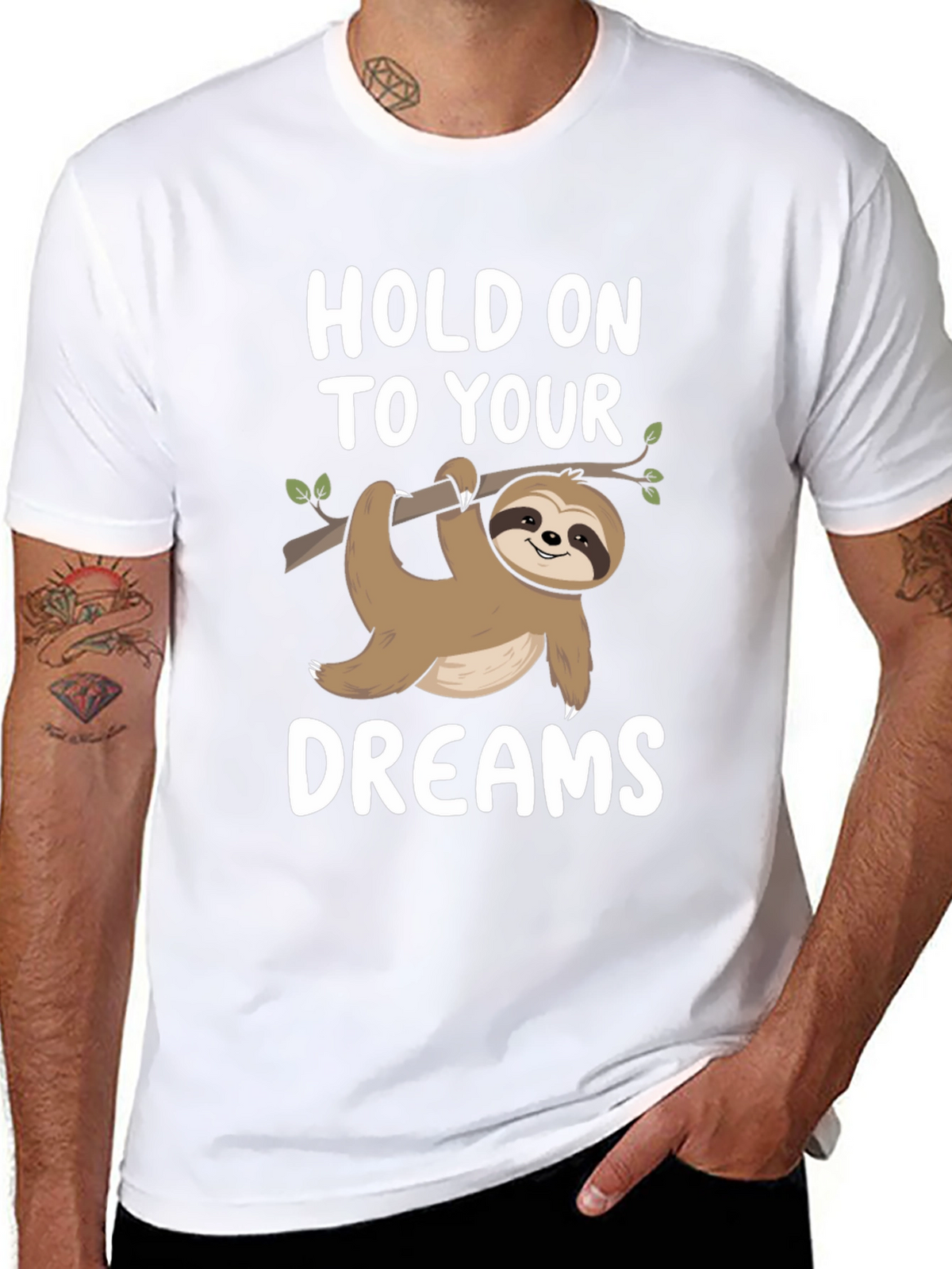 Hold On To Your Dreams Sloth Graphic Tee