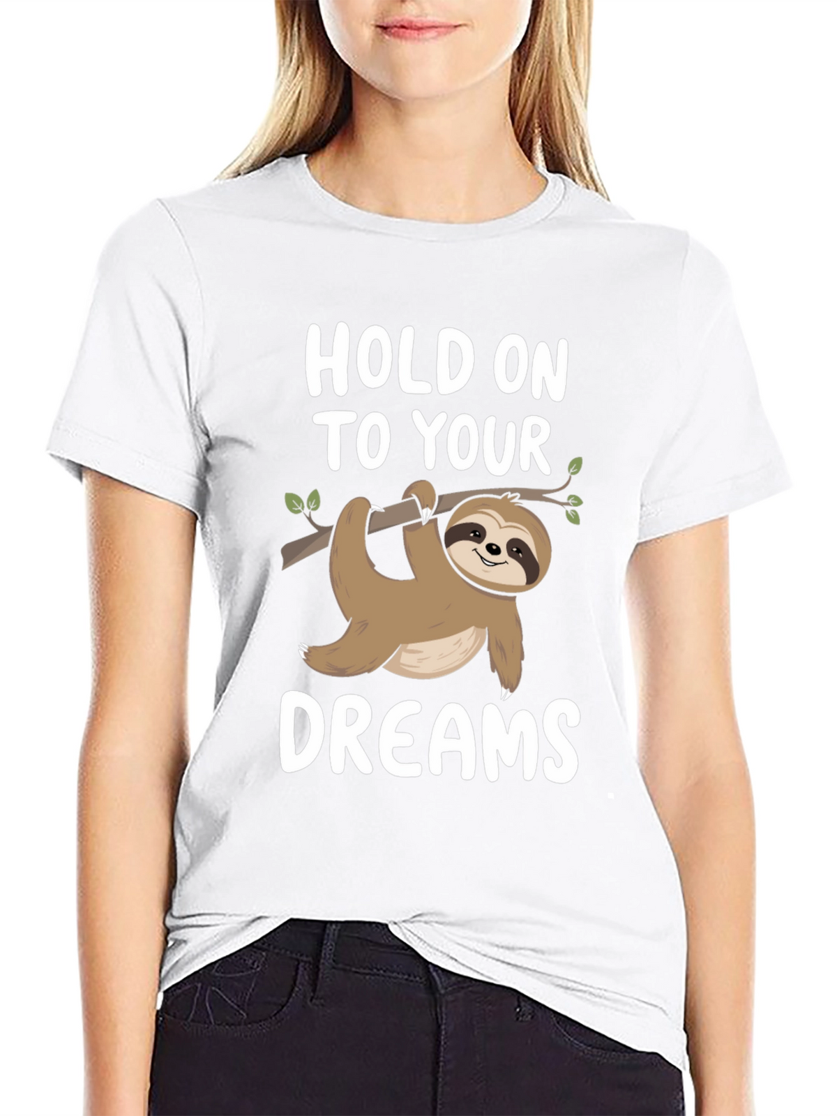 Hold On To Your Dreams Sloth Graphic Tee