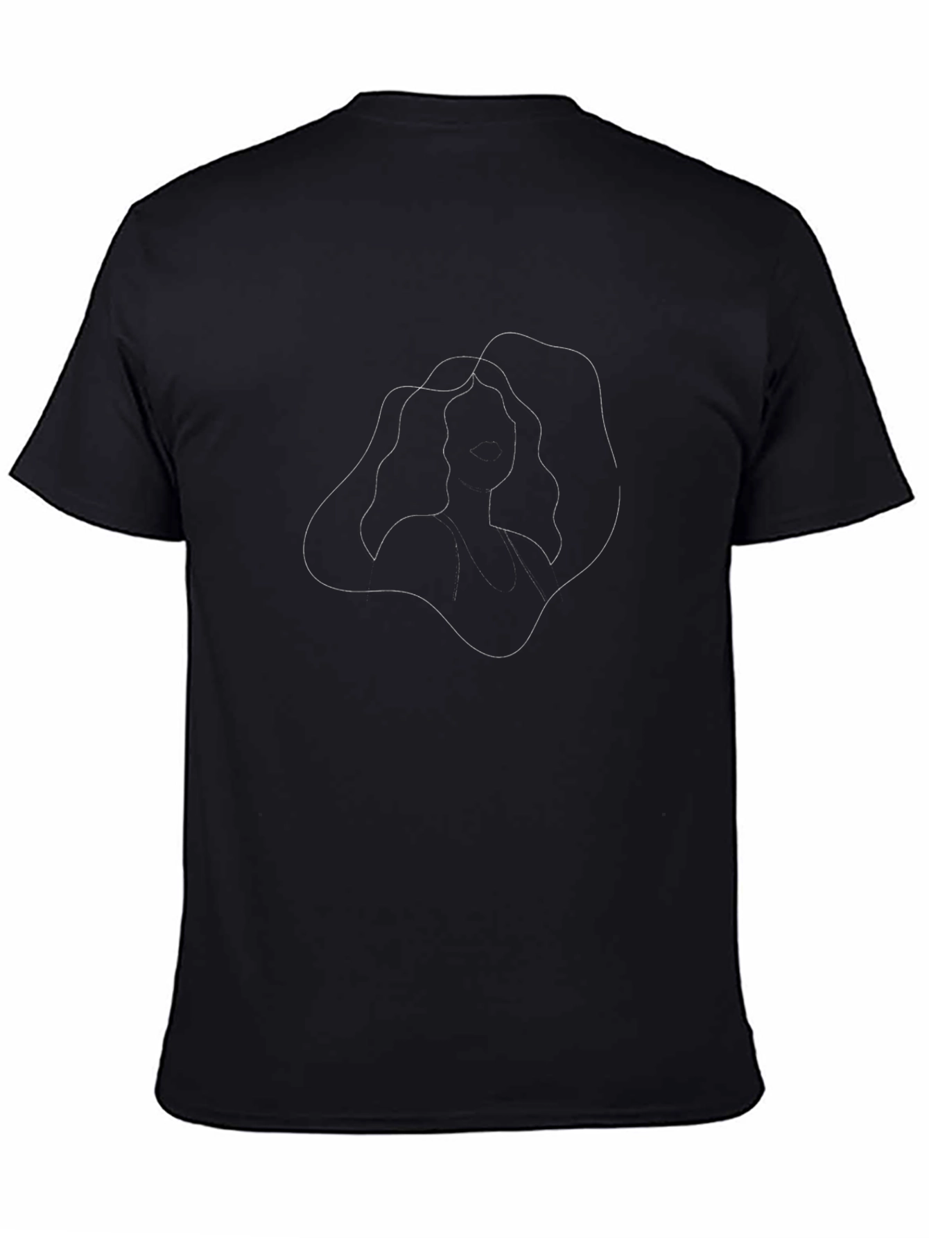 Abstract Portrait Black T-Shirt - Modern Style