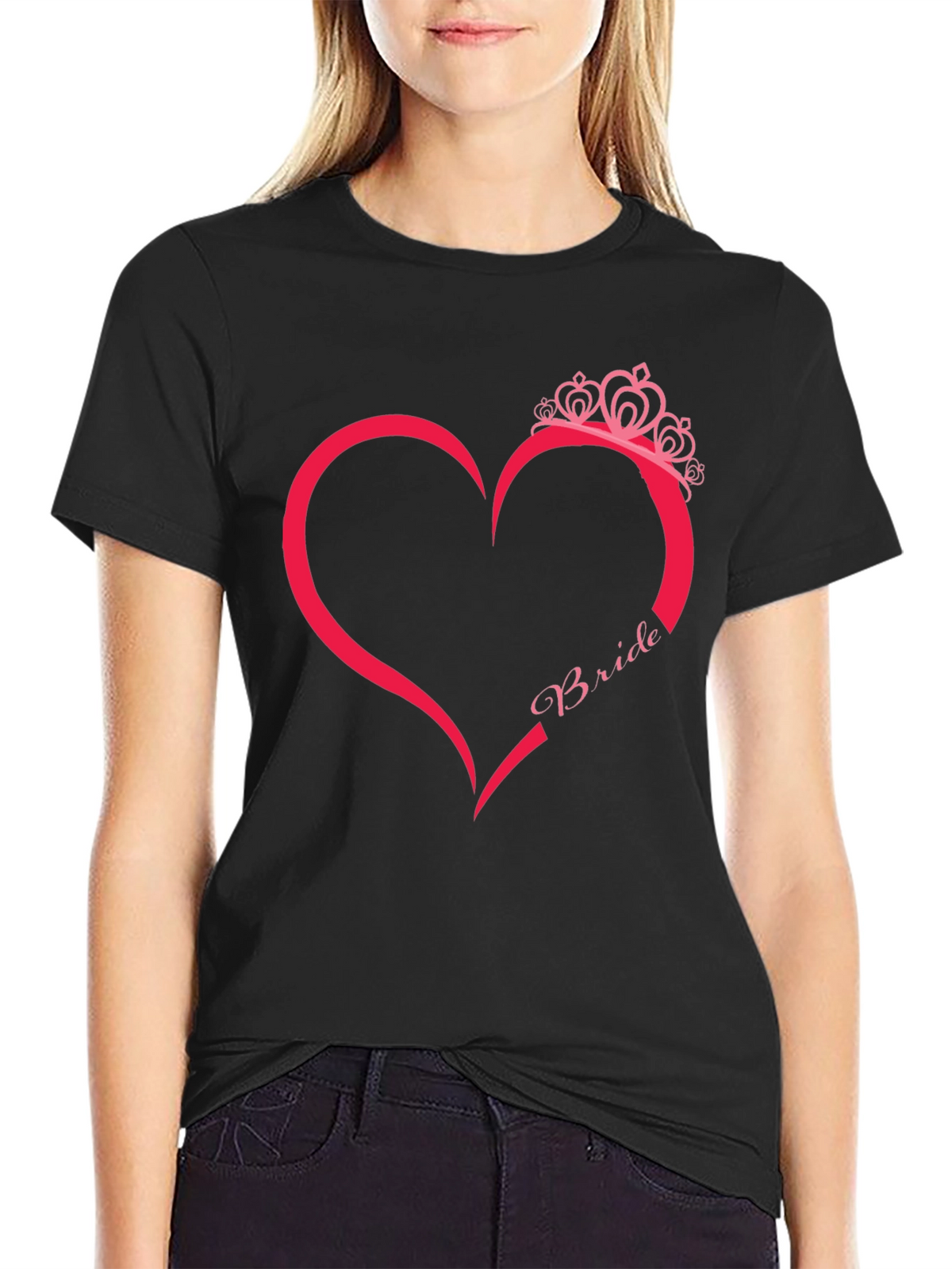 Bride Heart Graphic T-Shirt - Black