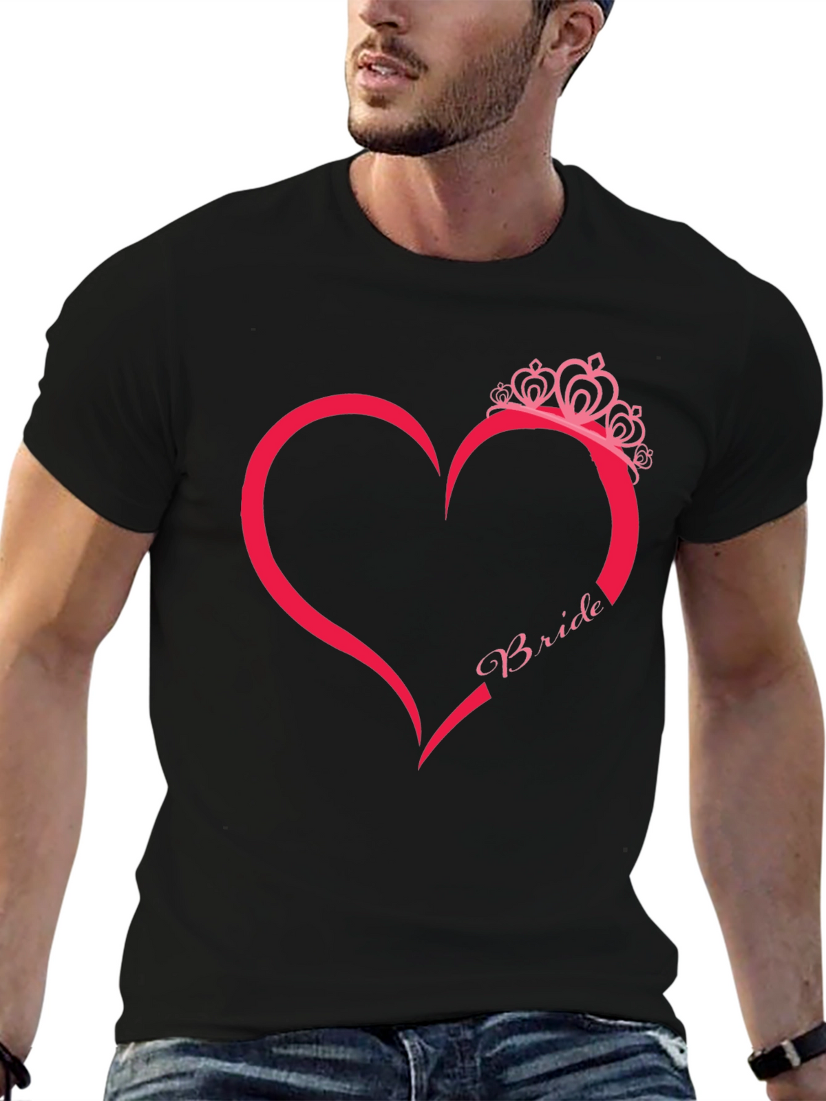 Bride Heart Graphic T-Shirt - Black