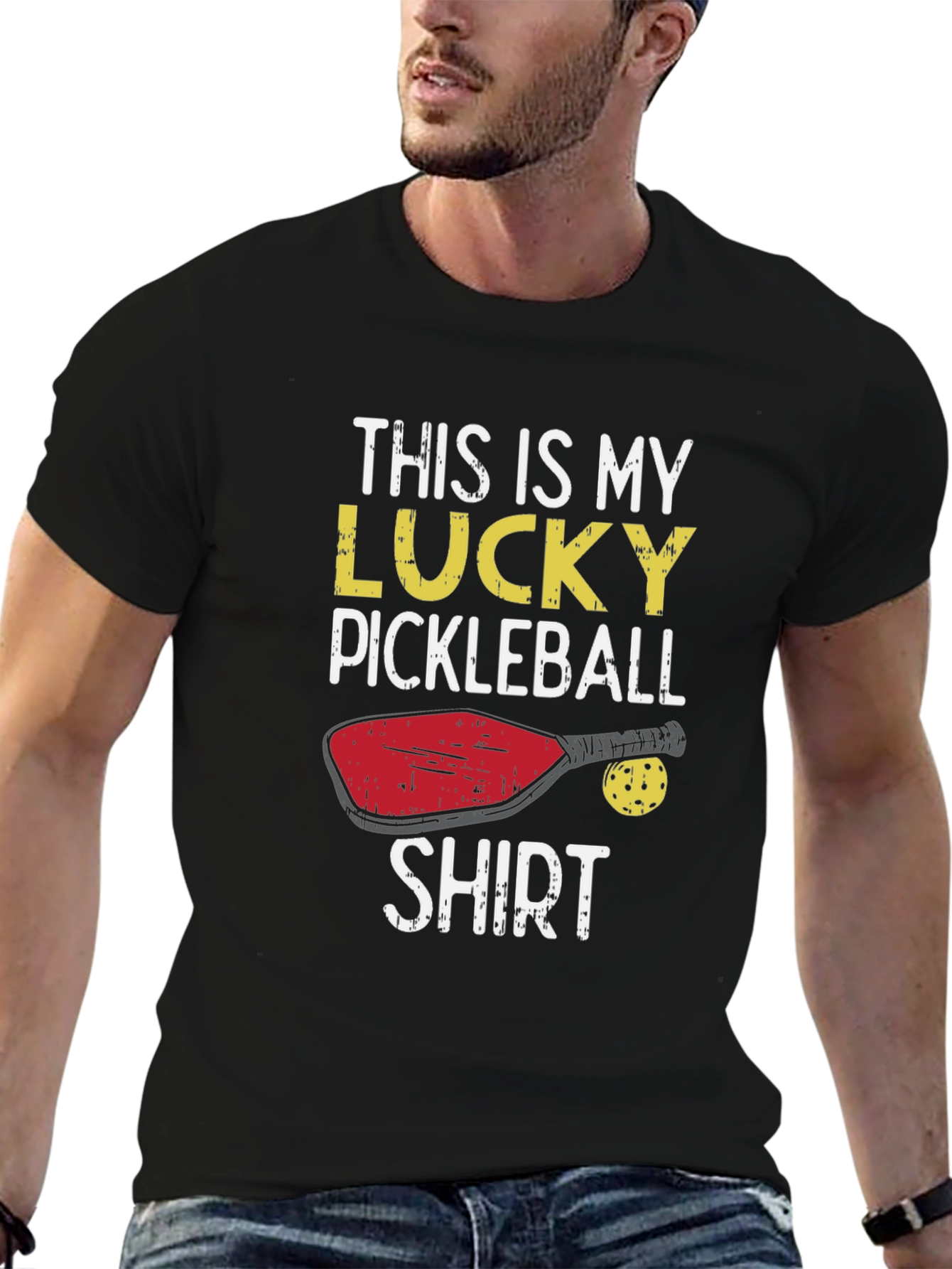 Lucky Pickleball Shirt - Black Graphic Tee