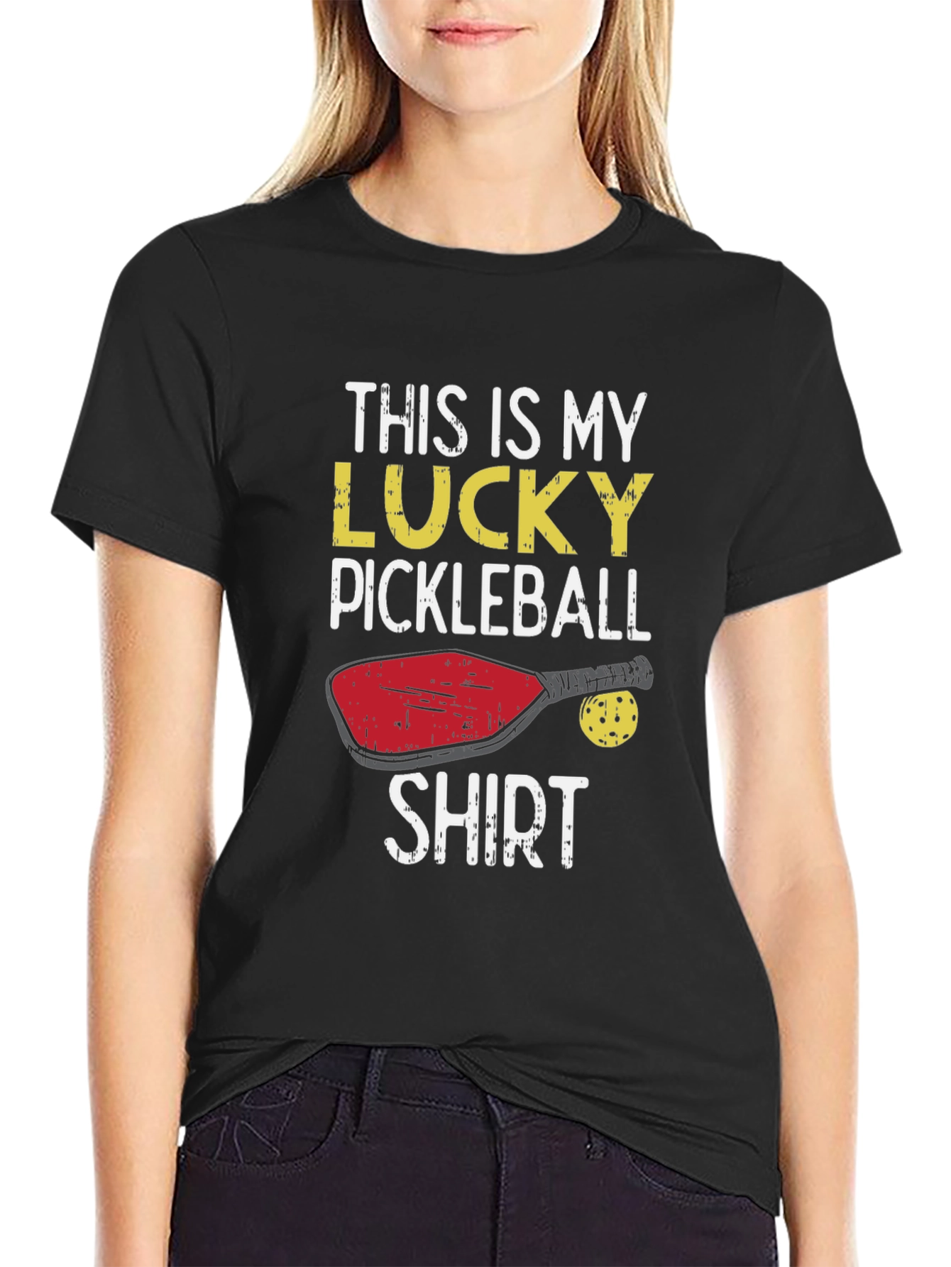 Lucky Pickleball Shirt - Black Graphic Tee