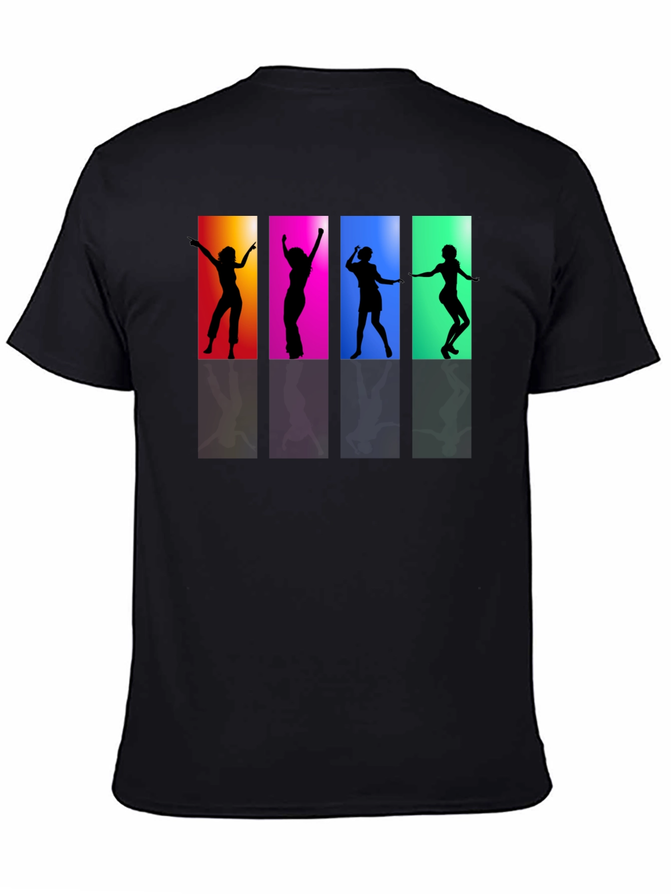 Retro Dance Silhouette Graphic Tee - Black