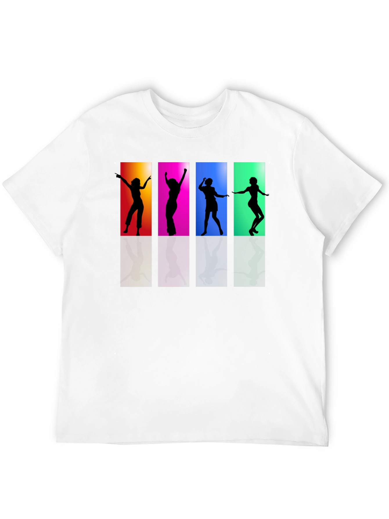 Retro Dance Silhouette Graphic Tee - Black