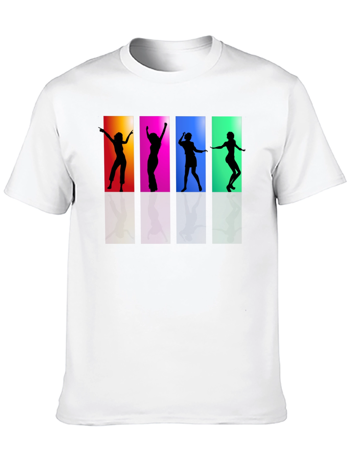 Retro Dance Silhouette Graphic Tee - Black