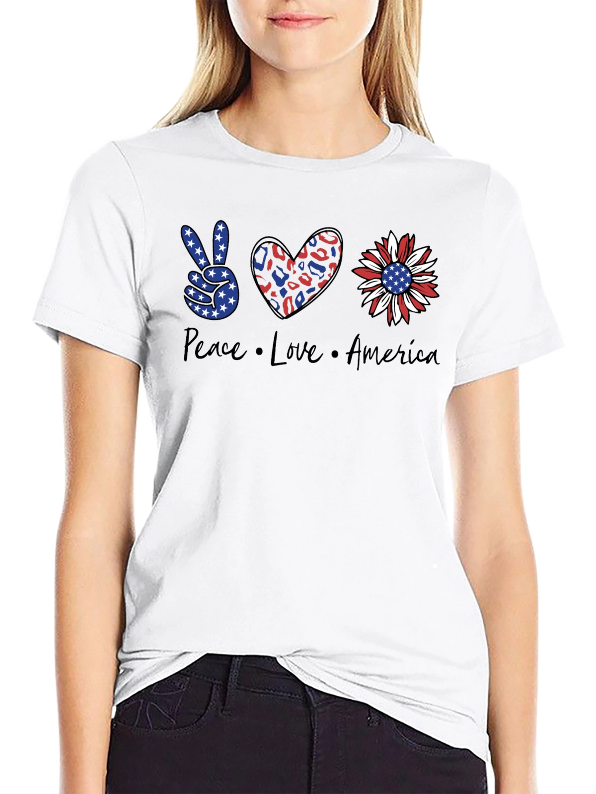 Peace Love America Patriotic T-Shirt