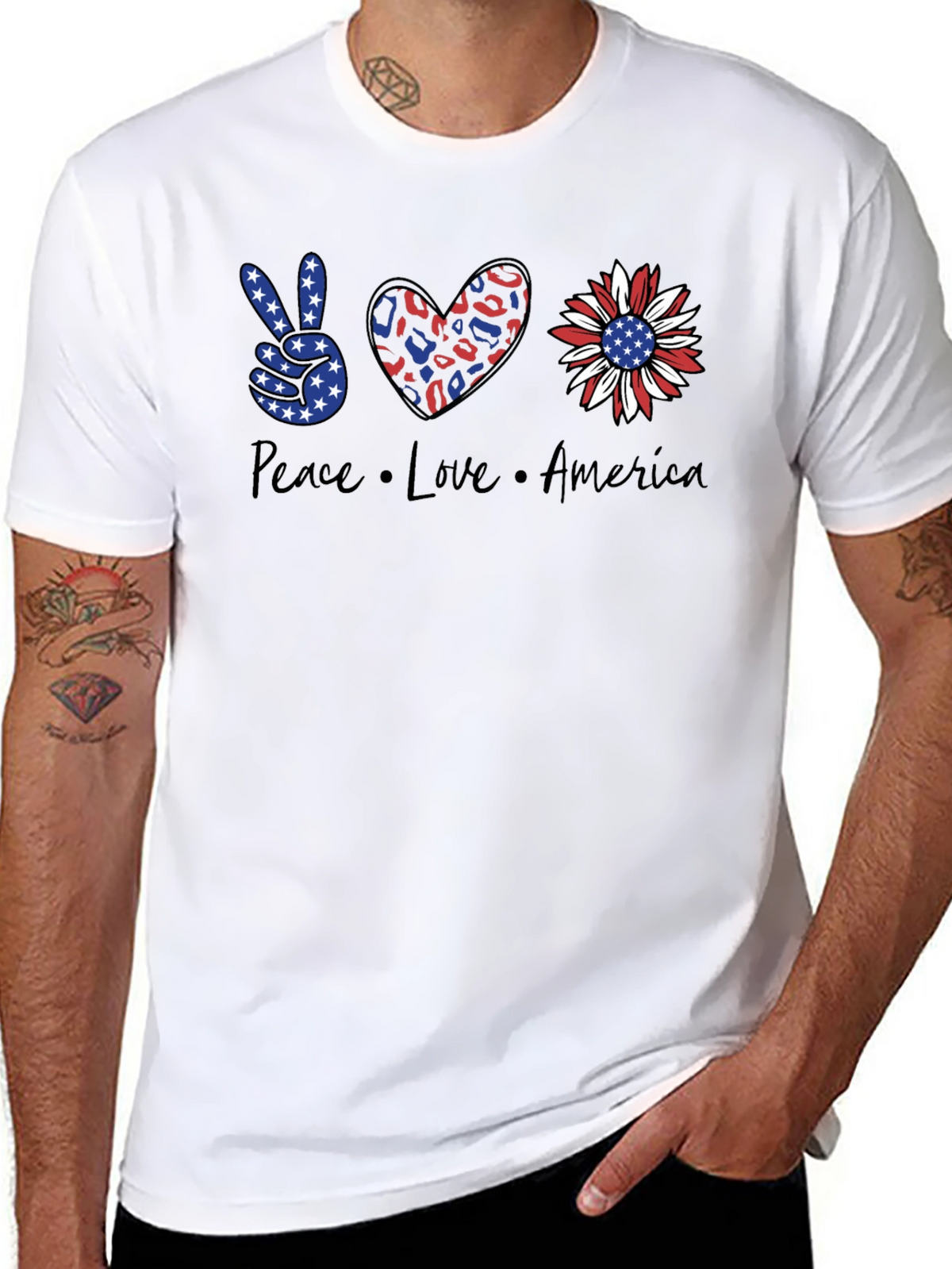 Peace Love America Patriotic T-Shirt