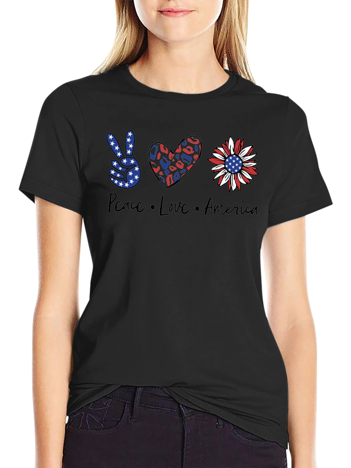 Peace Love America Patriotic T-Shirt