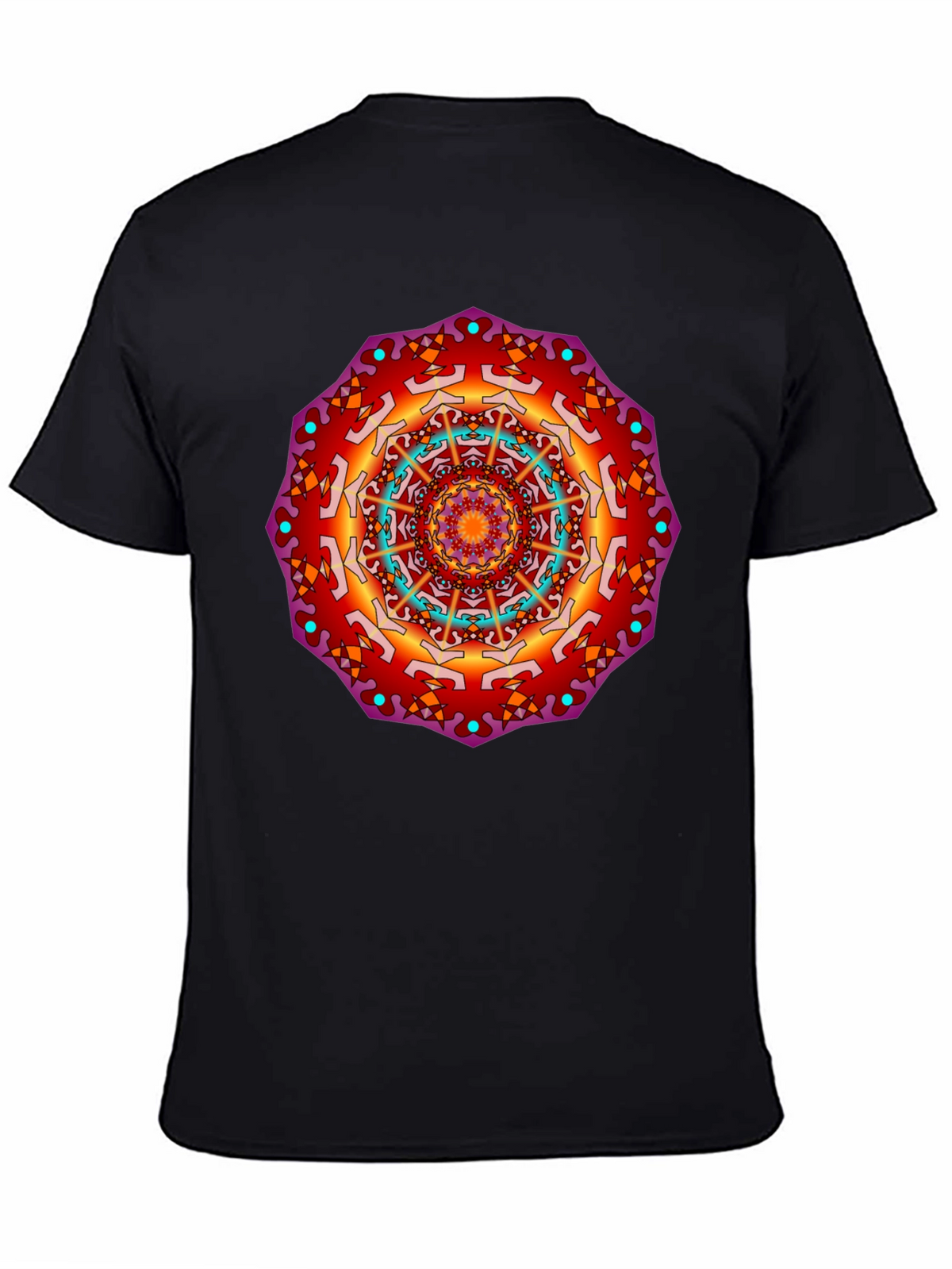 Mandala Print Black T-Shirt - Vibrant Design