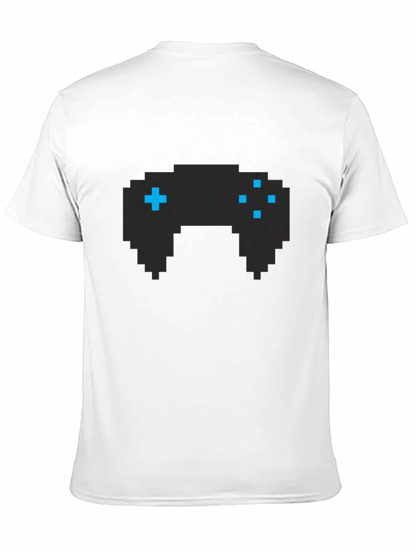 Pixel Game Controller Graphic Tee - Black Cotton T-Shirt