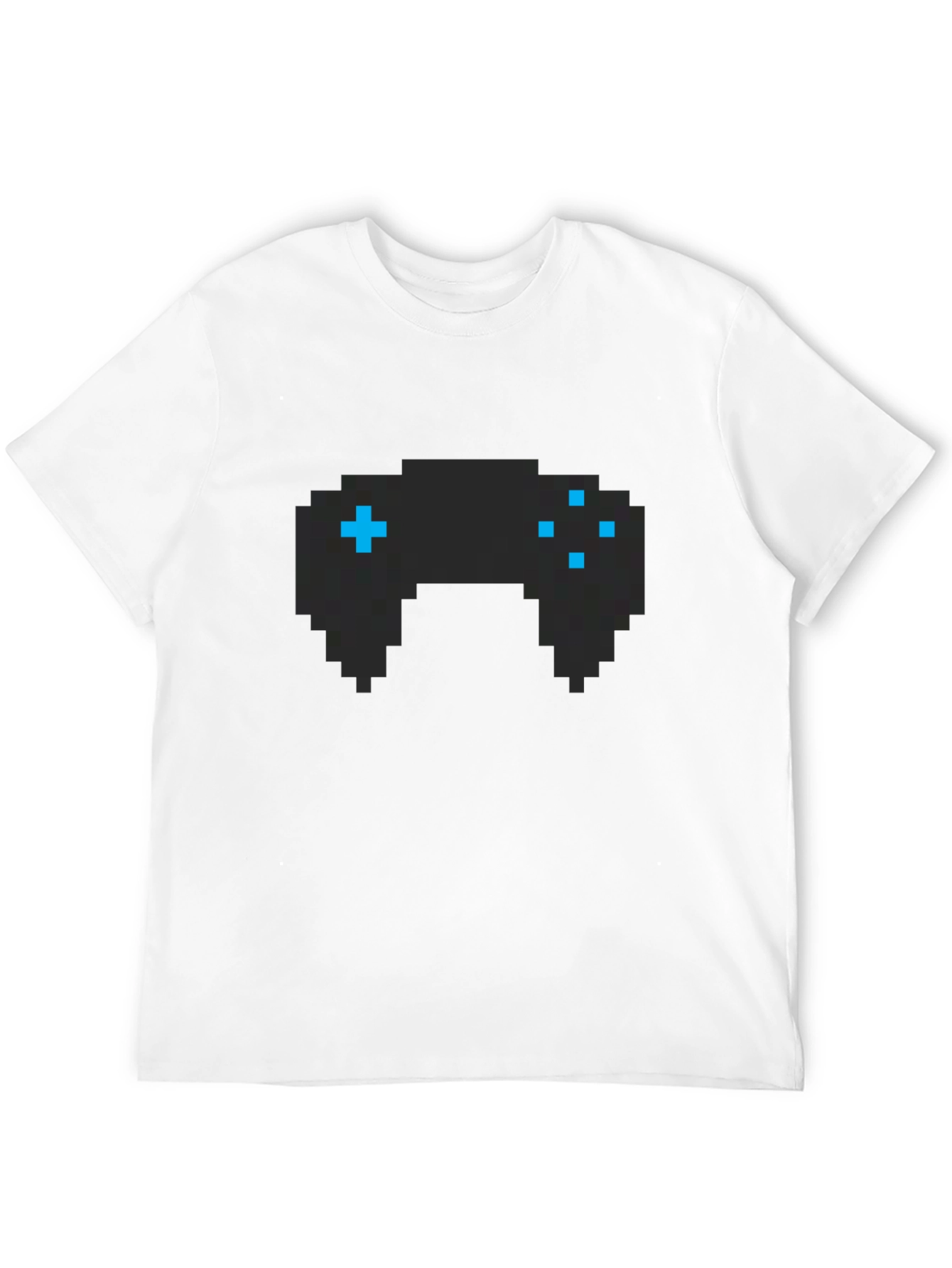 Pixel Game Controller Graphic Tee - Black Cotton T-Shirt
