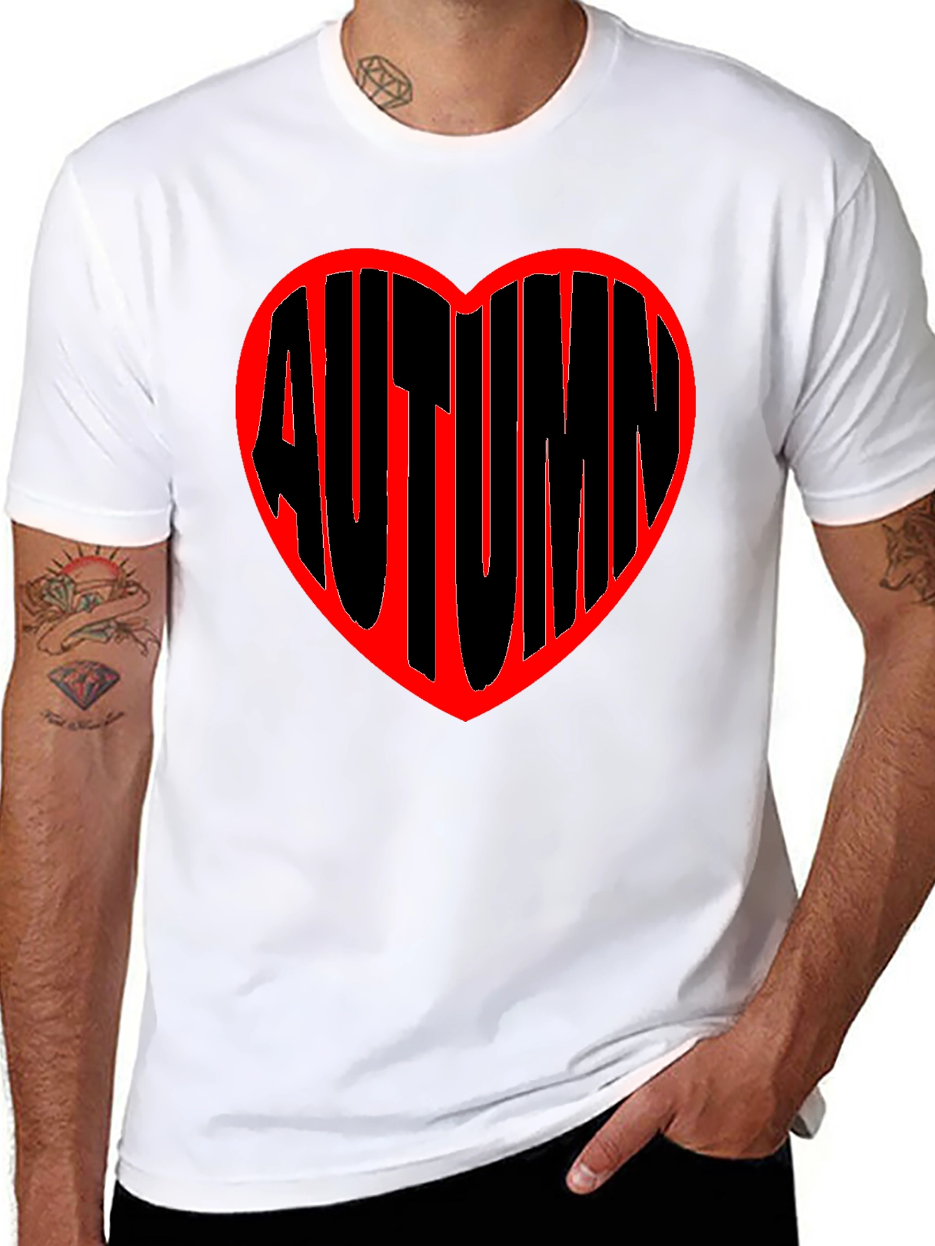 Autumn Heart Graphic Tee - Stylish Fall Fashion