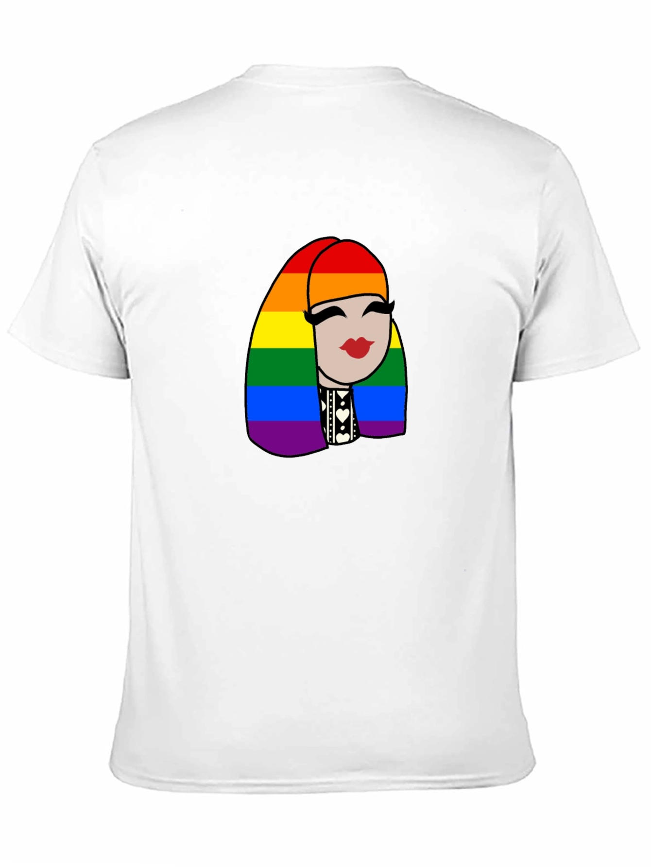 Pride Rainbow Haired Woman Black T-Shirt