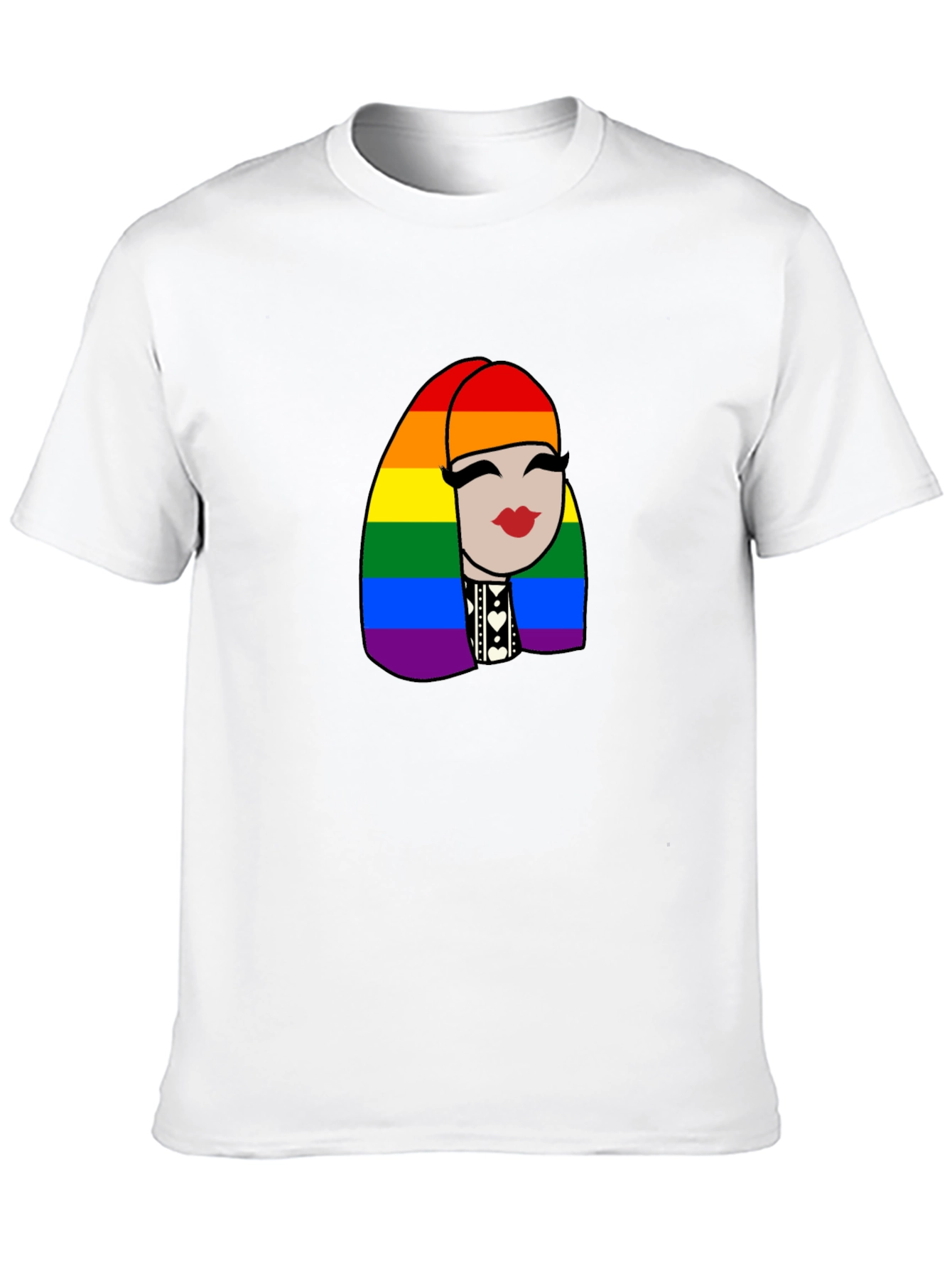 Pride Rainbow Haired Woman Black T-Shirt