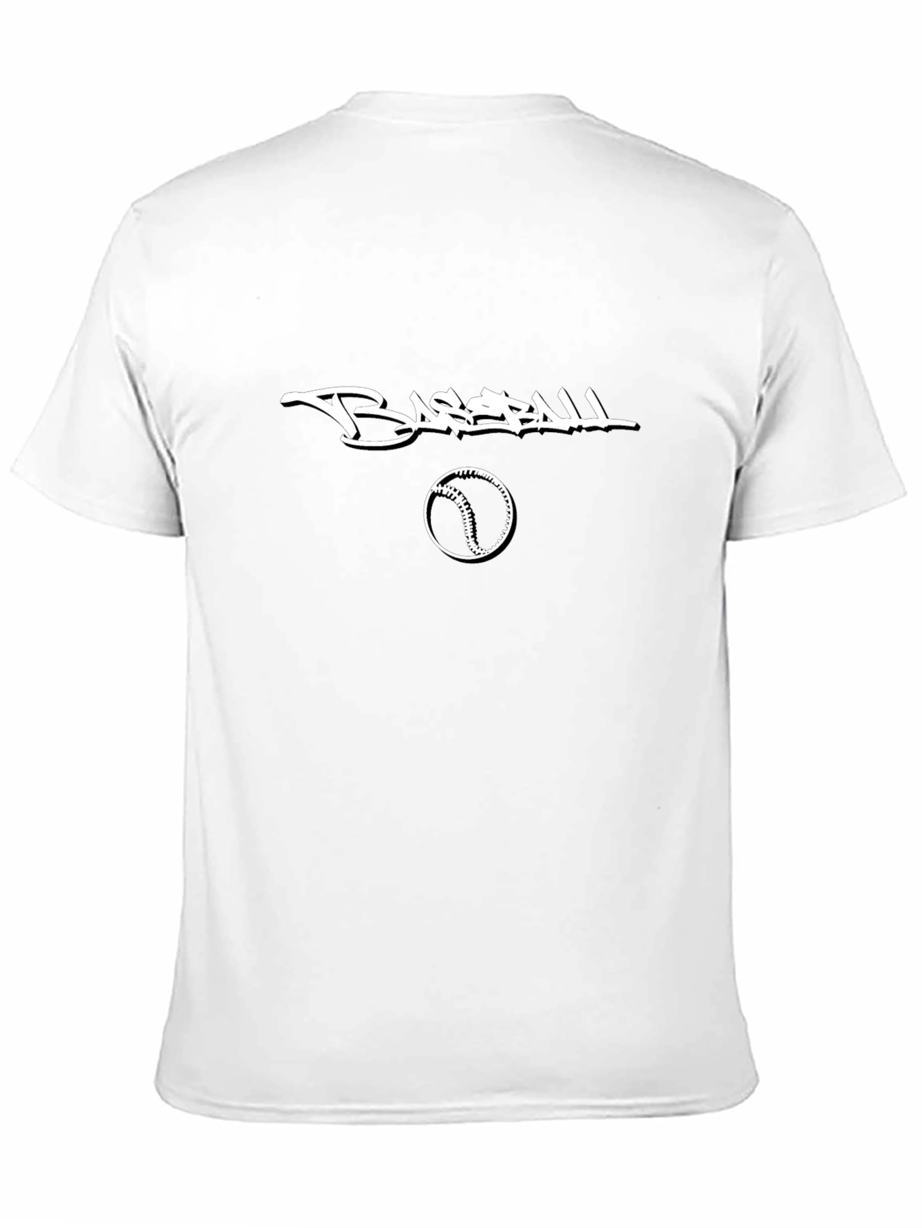 Baseball Graphic Tee - Black Cotton Casual Shirt
