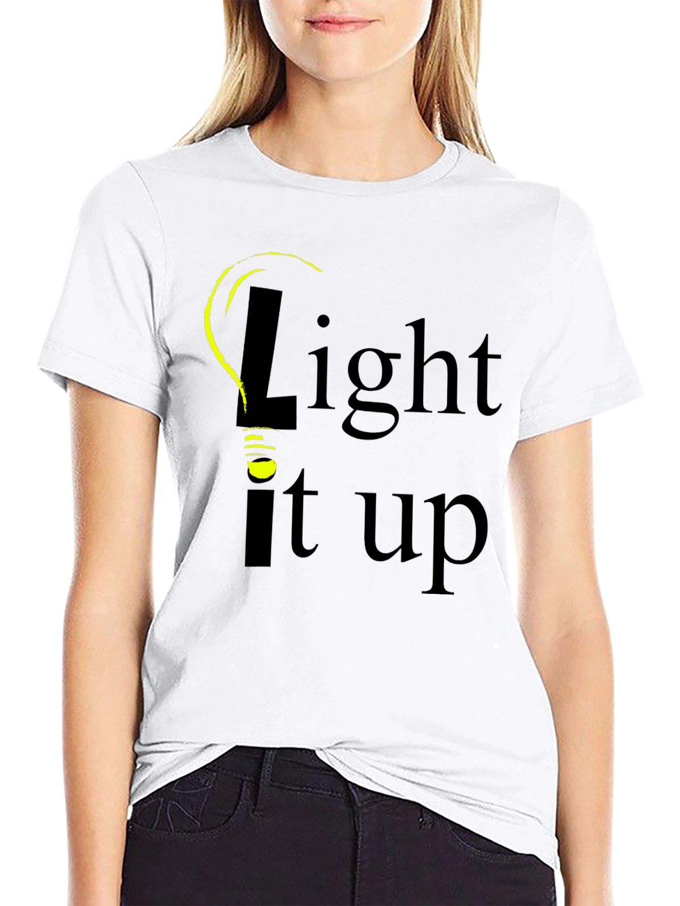 Light It Up Graphic Tee - Black Cotton T-Shirt