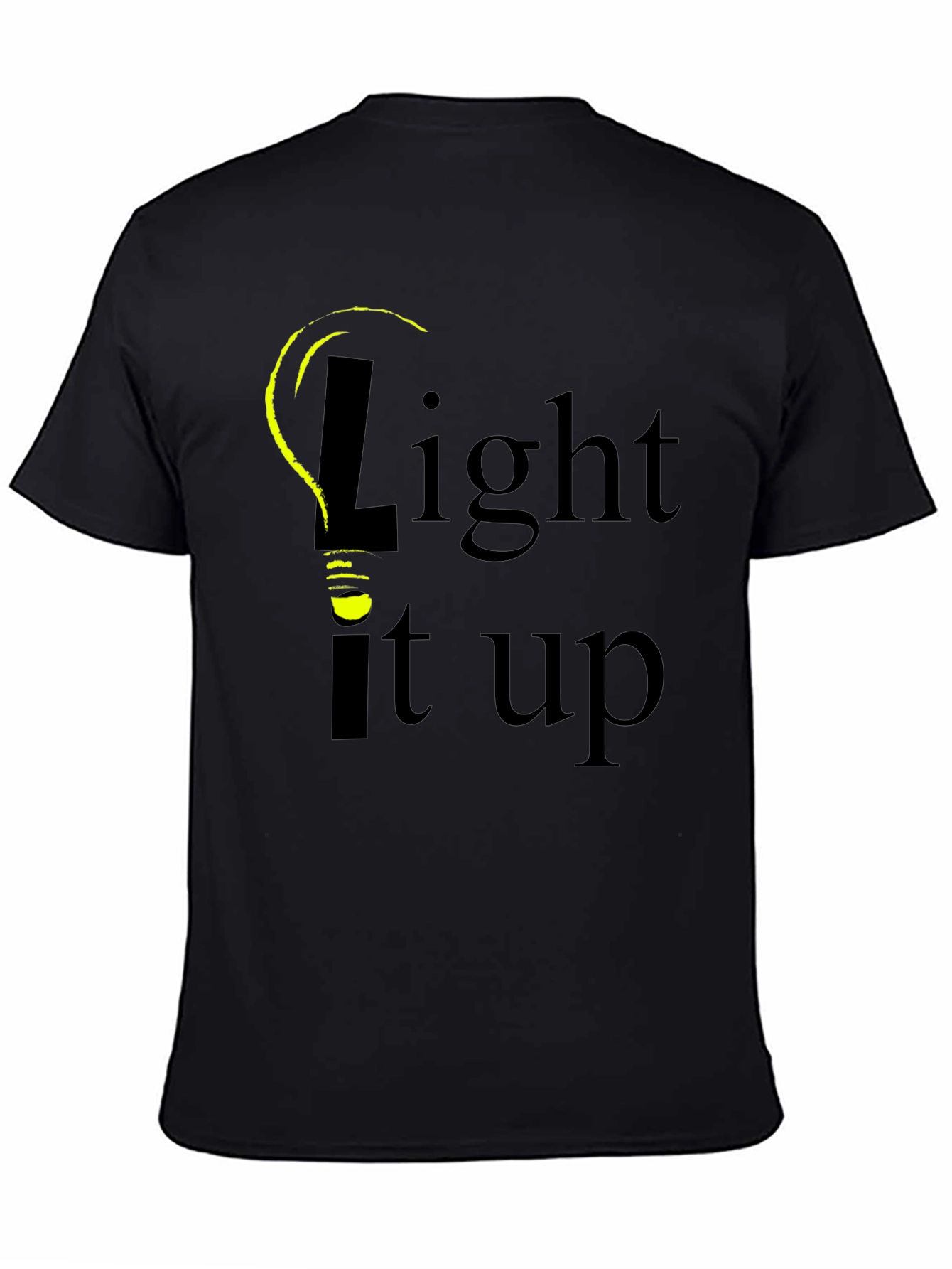 Light It Up Graphic Tee - Black Cotton T-Shirt