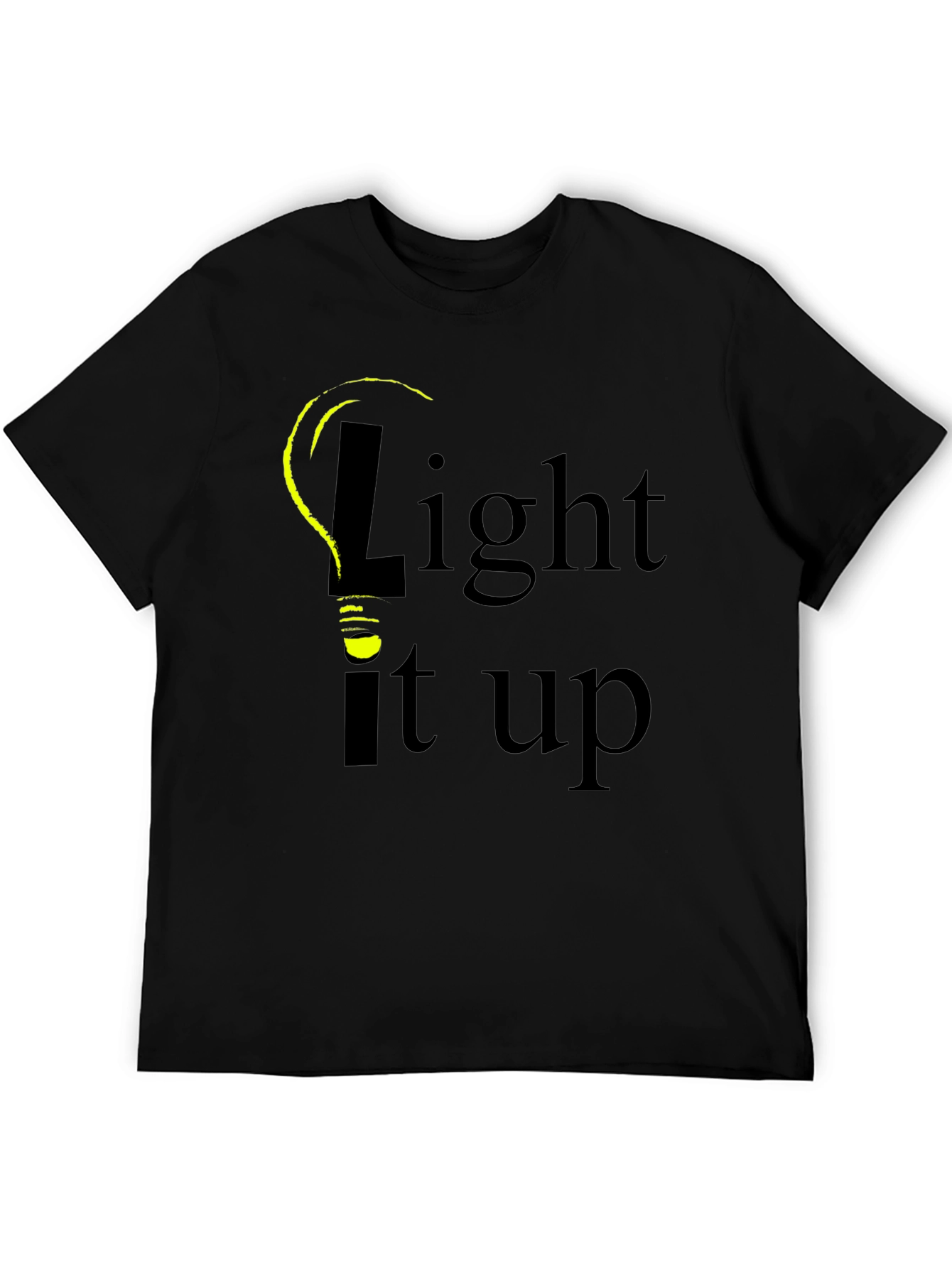 Light It Up Graphic Tee - Black Cotton T-Shirt
