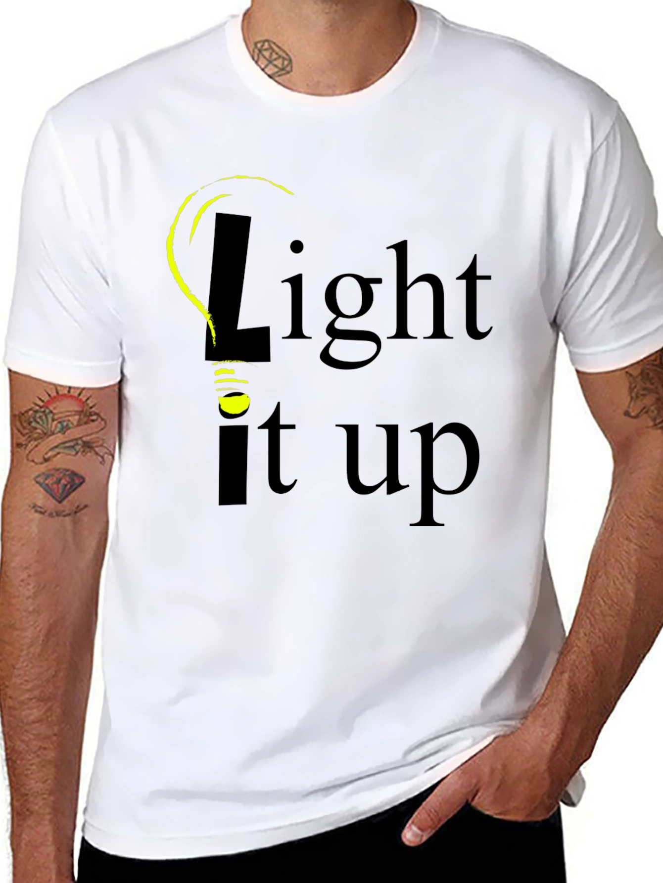 Light It Up Graphic Tee - Black Cotton T-Shirt