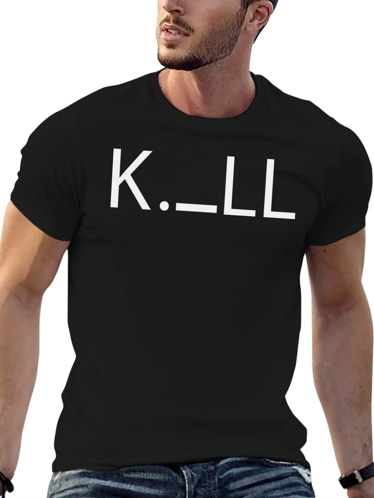 K. _ LL Black T-Shirt - Minimalist Design