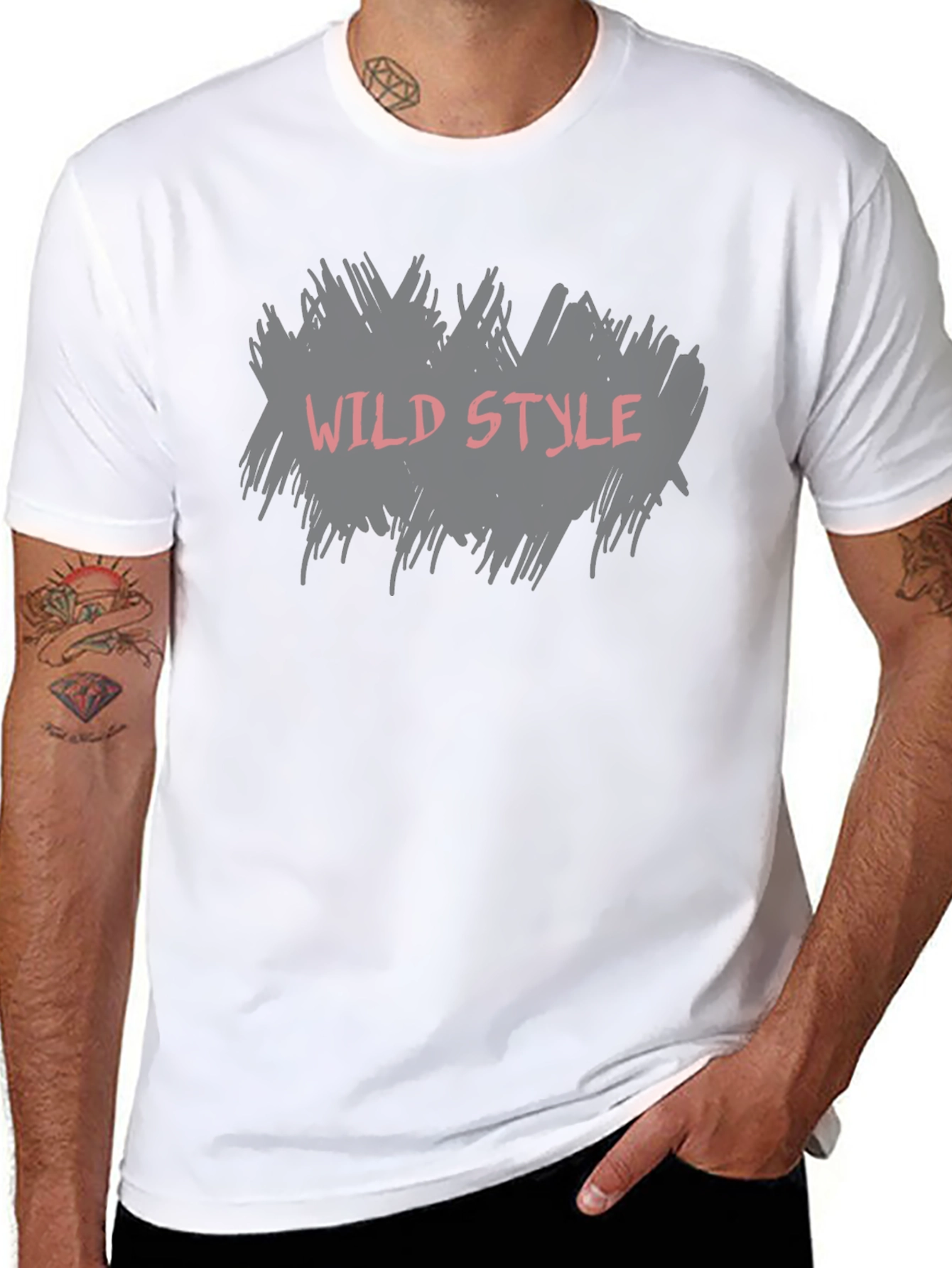 Wild Style Graphic Tee - Black Cotton T-Shirt