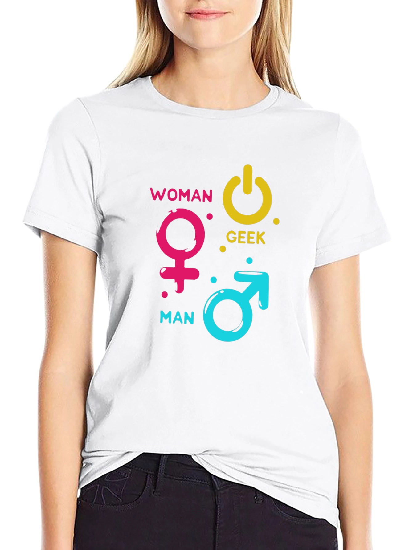 Woman Man Geek Power Symbol T-Shirt