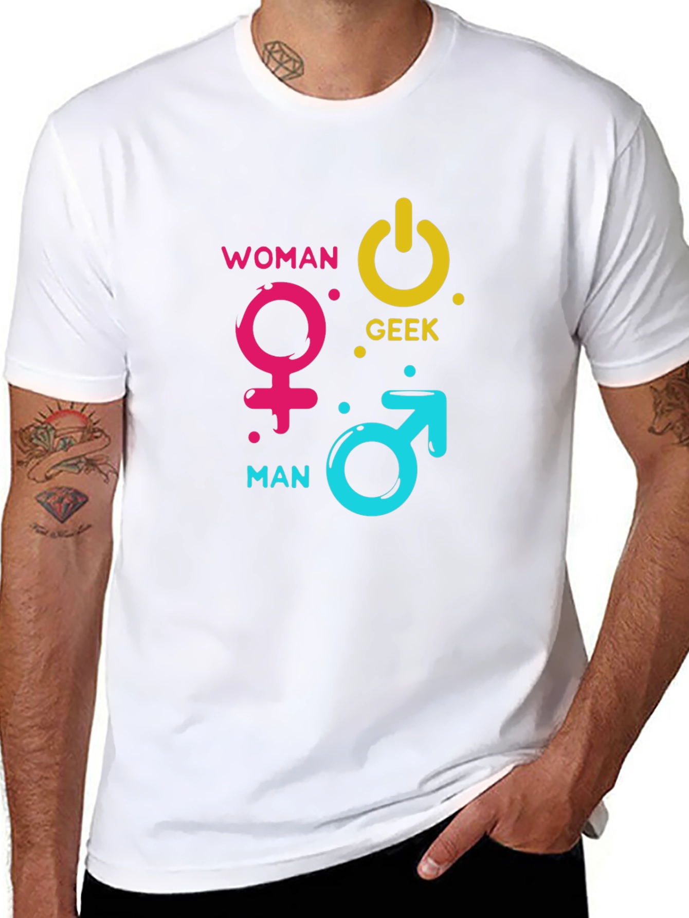 Woman Man Geek Power Symbol T-Shirt