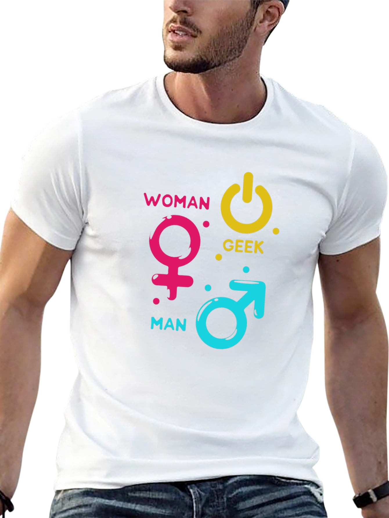 Woman Man Geek Power Symbol T-Shirt