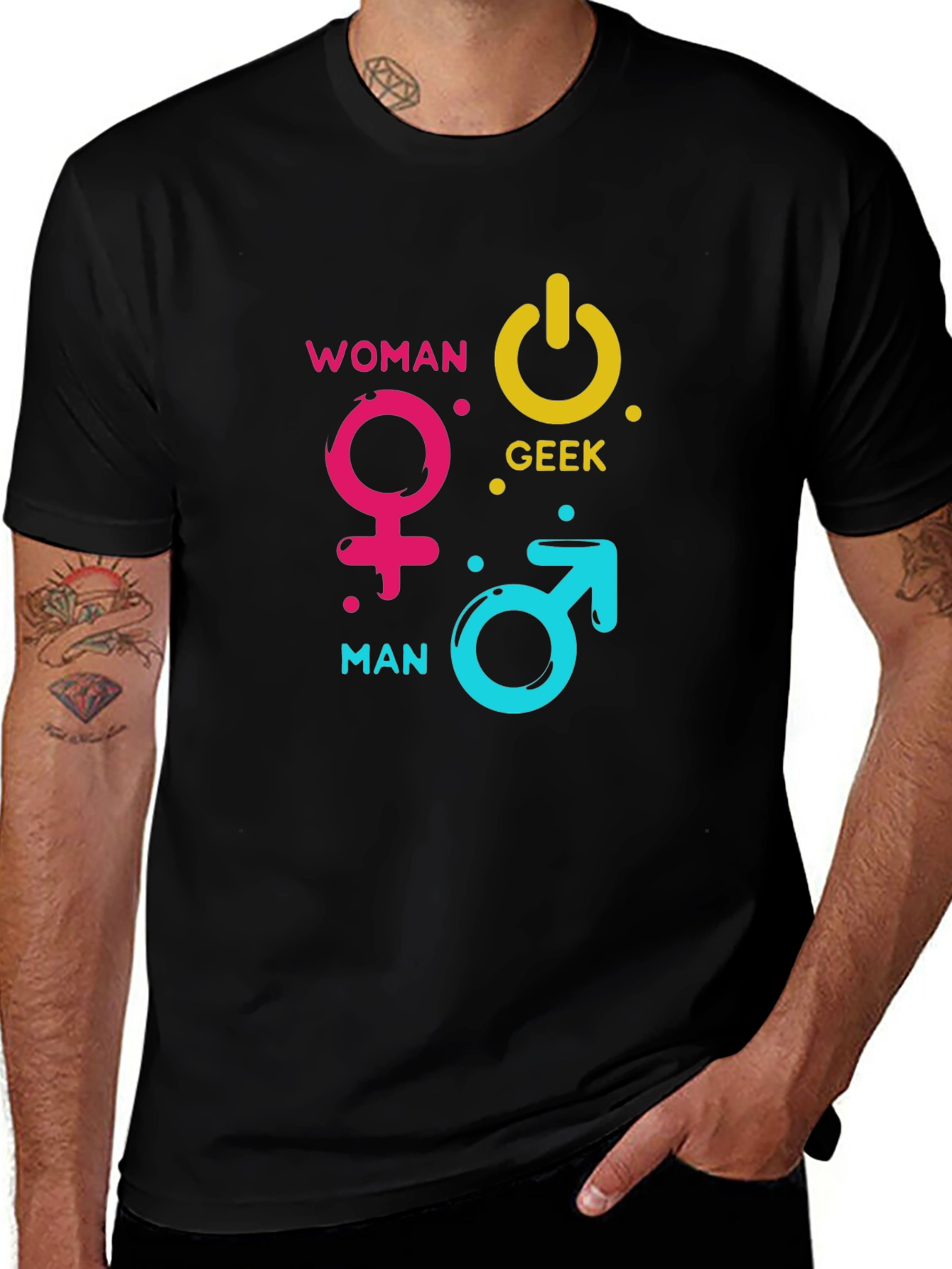 Woman Man Geek Power Symbol T-Shirt