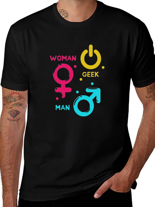 Woman Man Geek Power Symbol T-Shirt