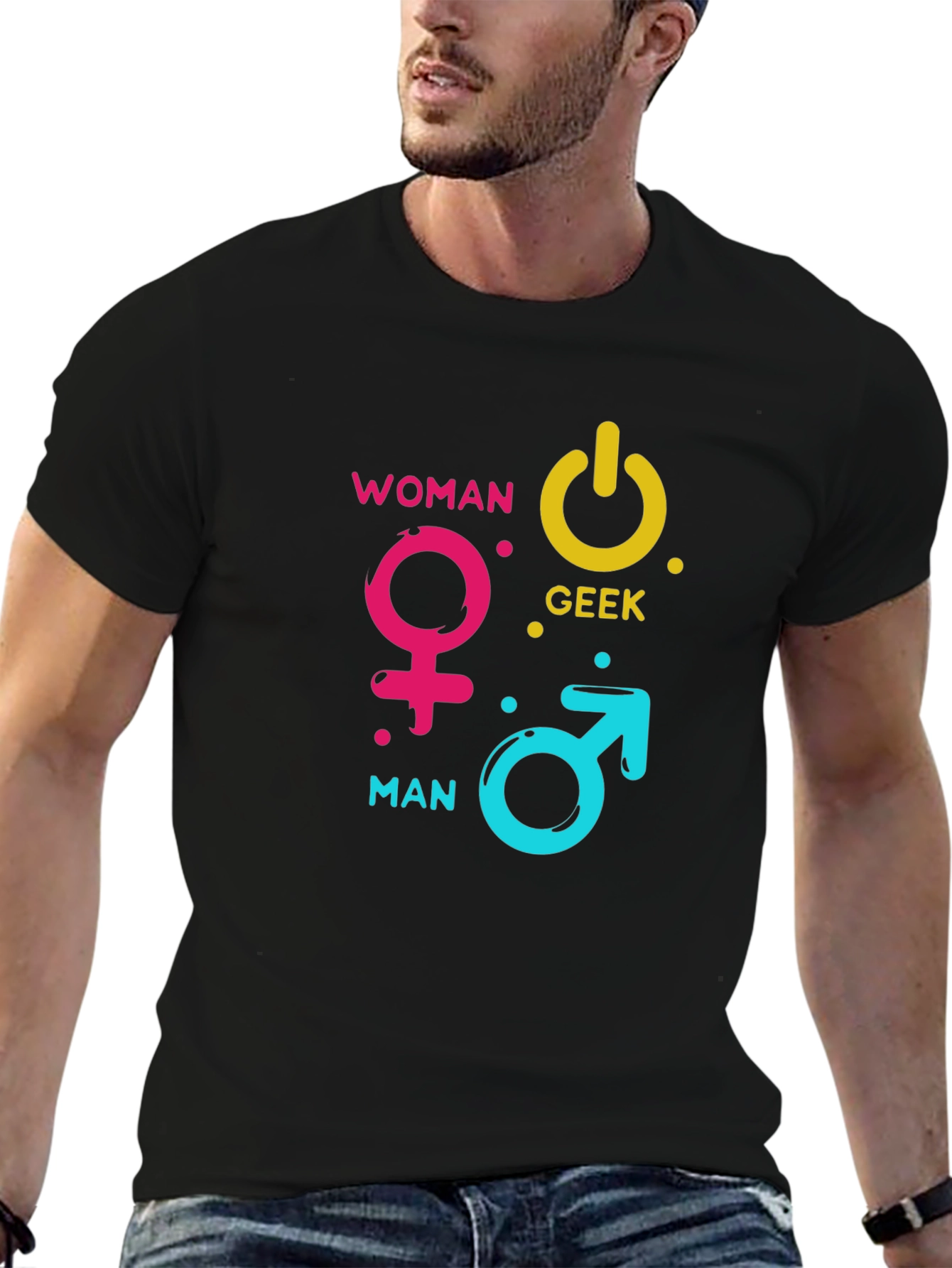 Woman Man Geek Power Symbol T-Shirt