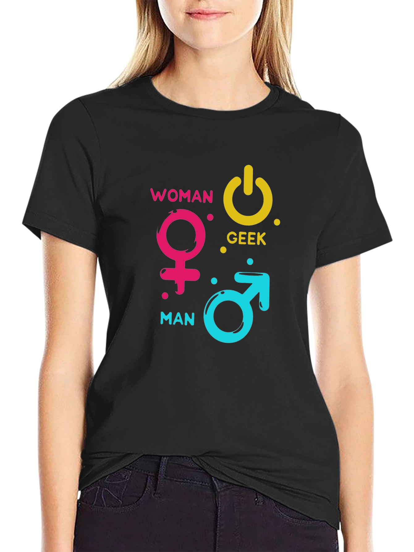 Woman Man Geek Power Symbol T-Shirt