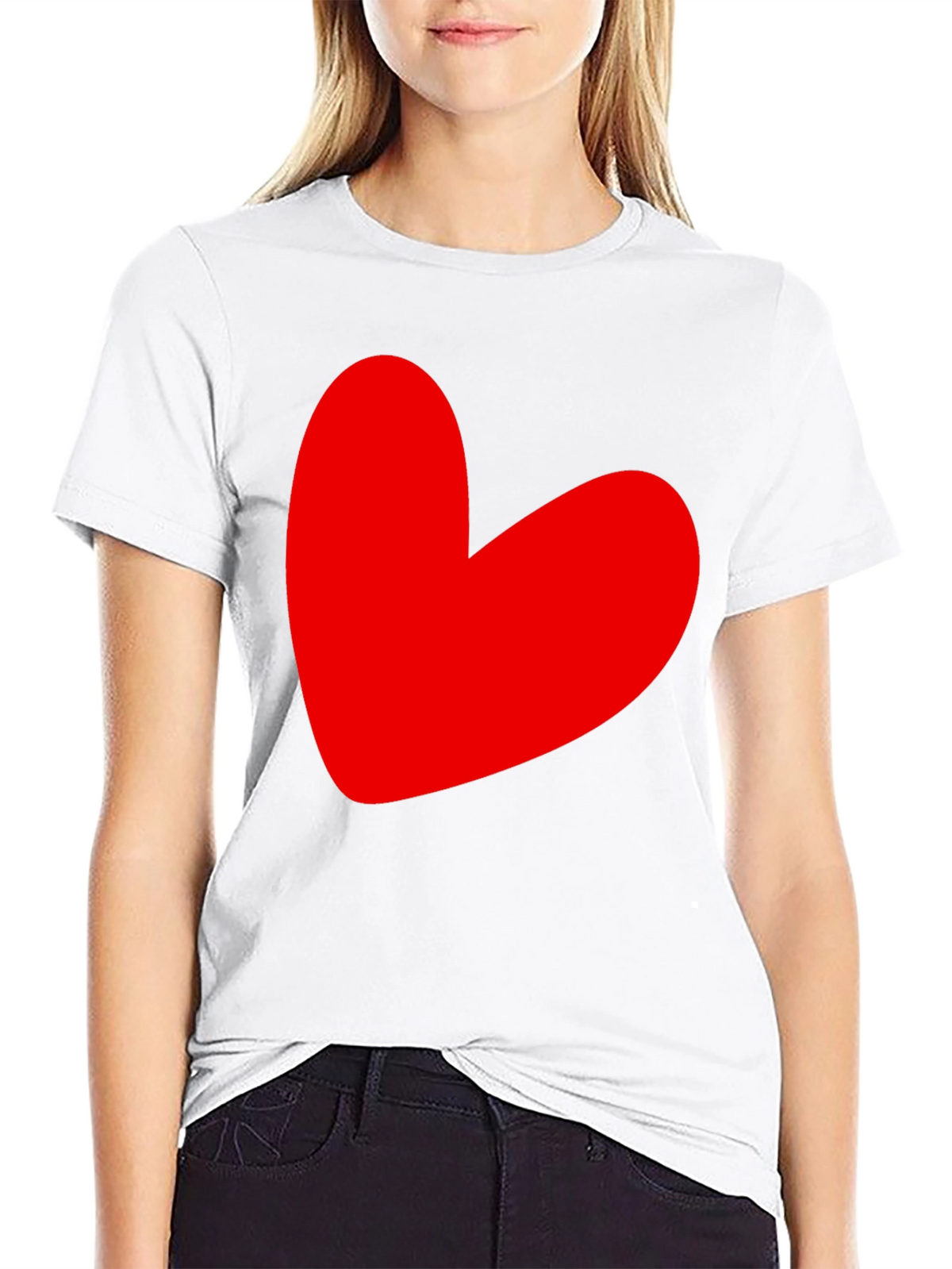 Heart Graphic T-Shirt - Love Design Black Tee