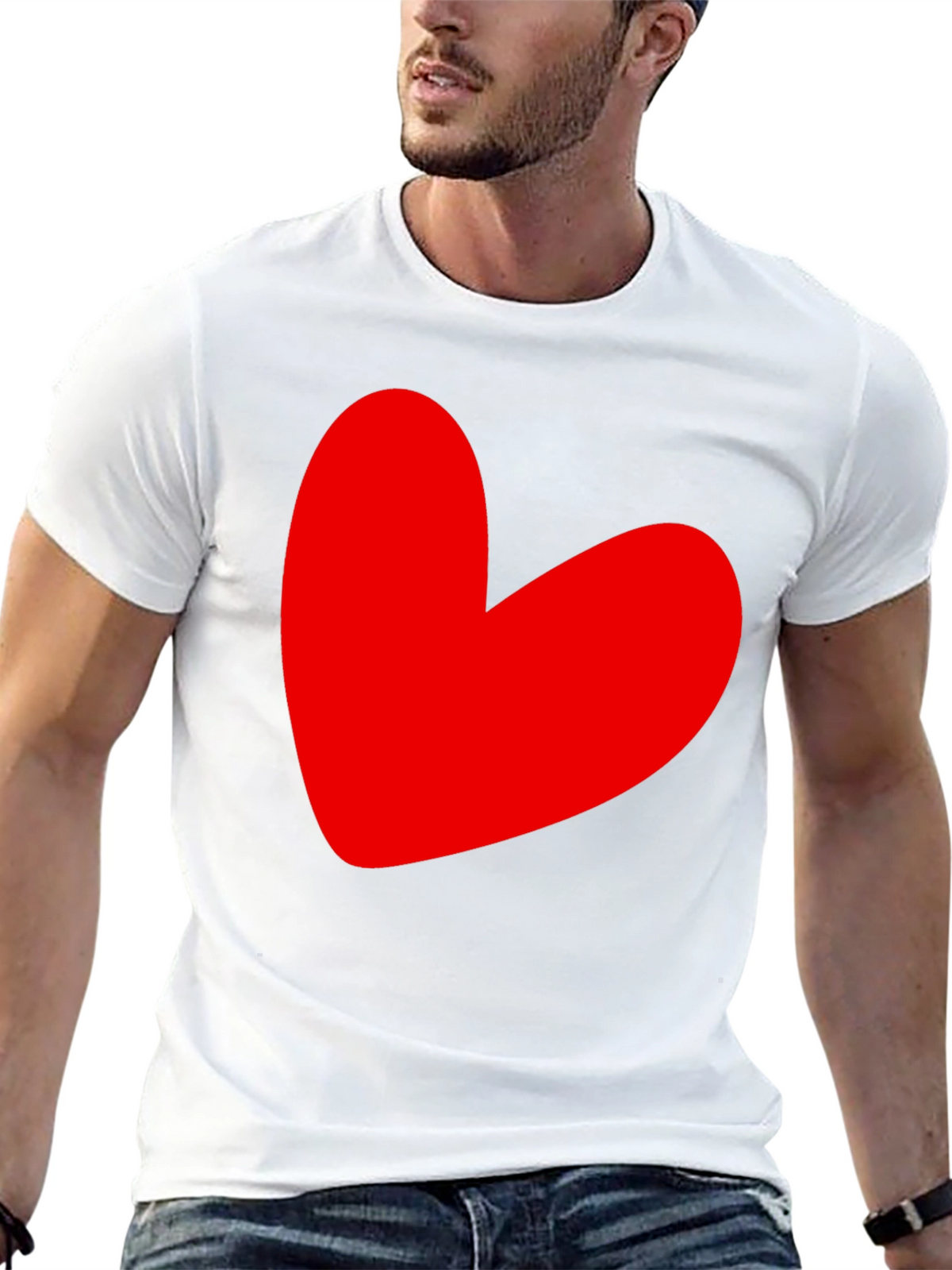 Heart Graphic T-Shirt - Love Design Black Tee