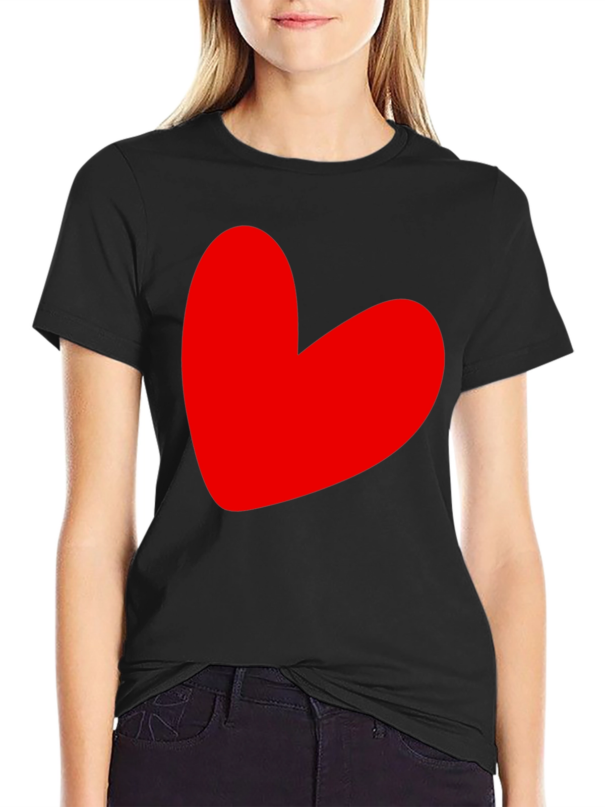 Heart Graphic T-Shirt - Love Design Black Tee