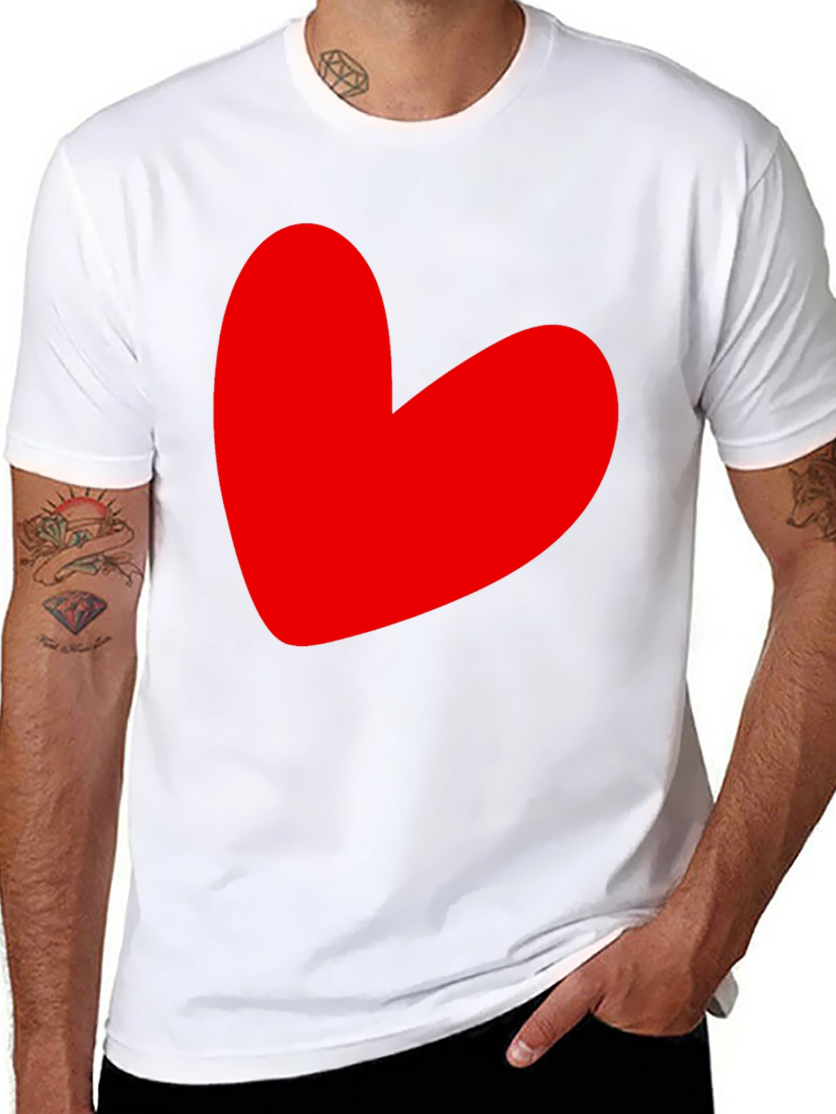 Heart Graphic T-Shirt - Love Design Black Tee