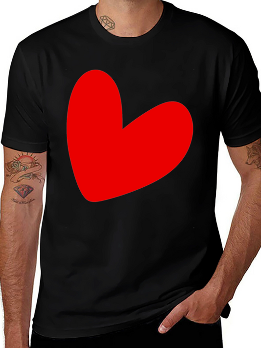 Heart Graphic T-Shirt - Love Design Black Tee
