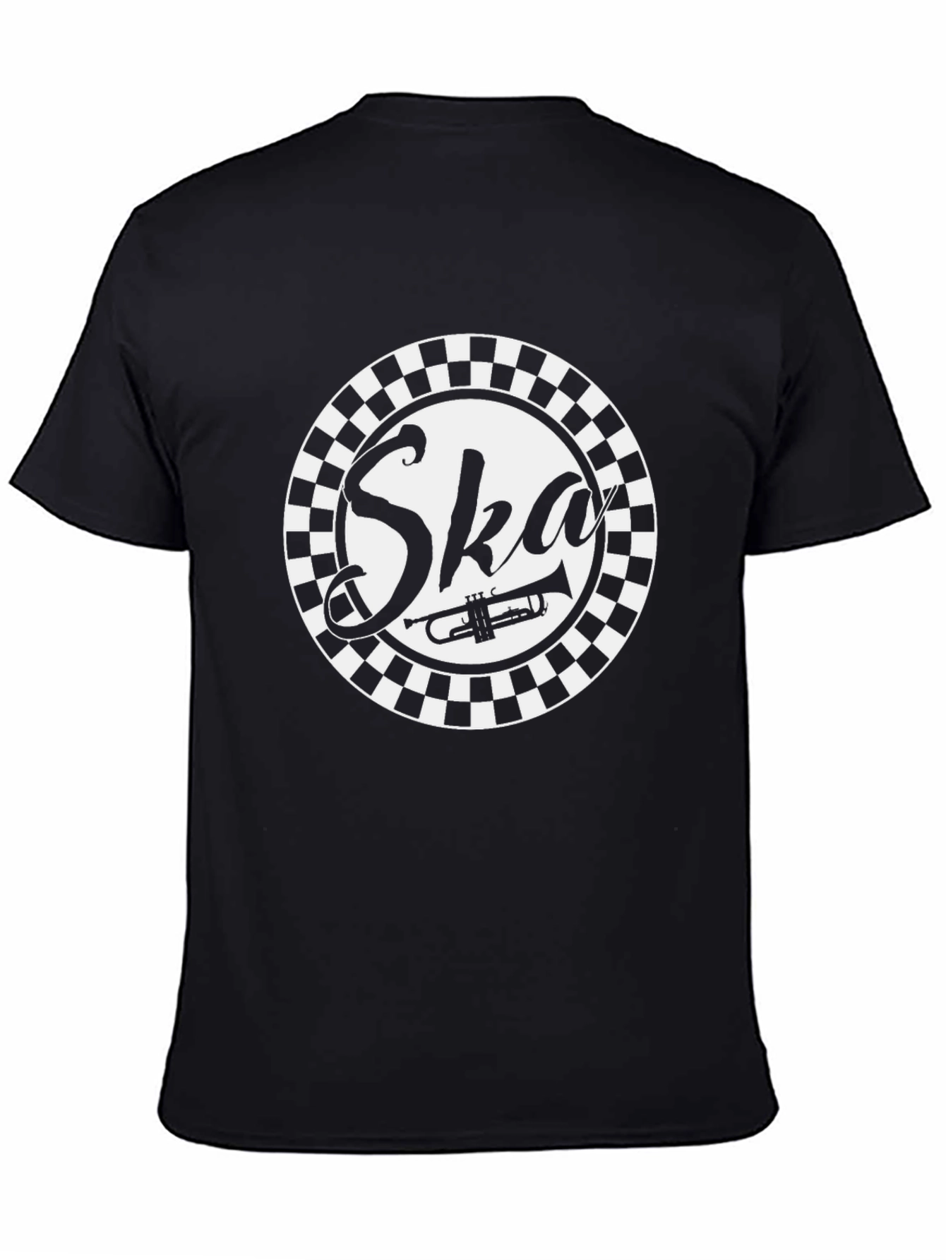 Ska Music T-Shirt - Black & White Checkerboard Design