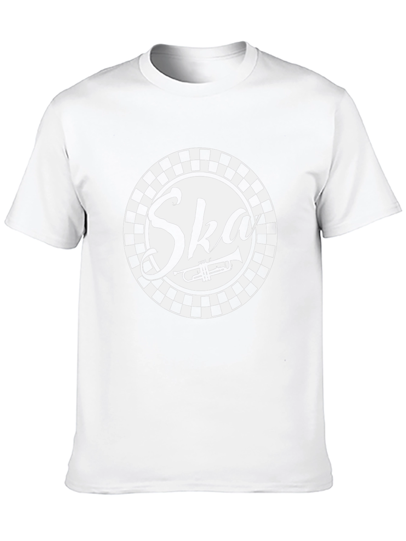 Ska Music T-Shirt - Black & White Checkerboard Design