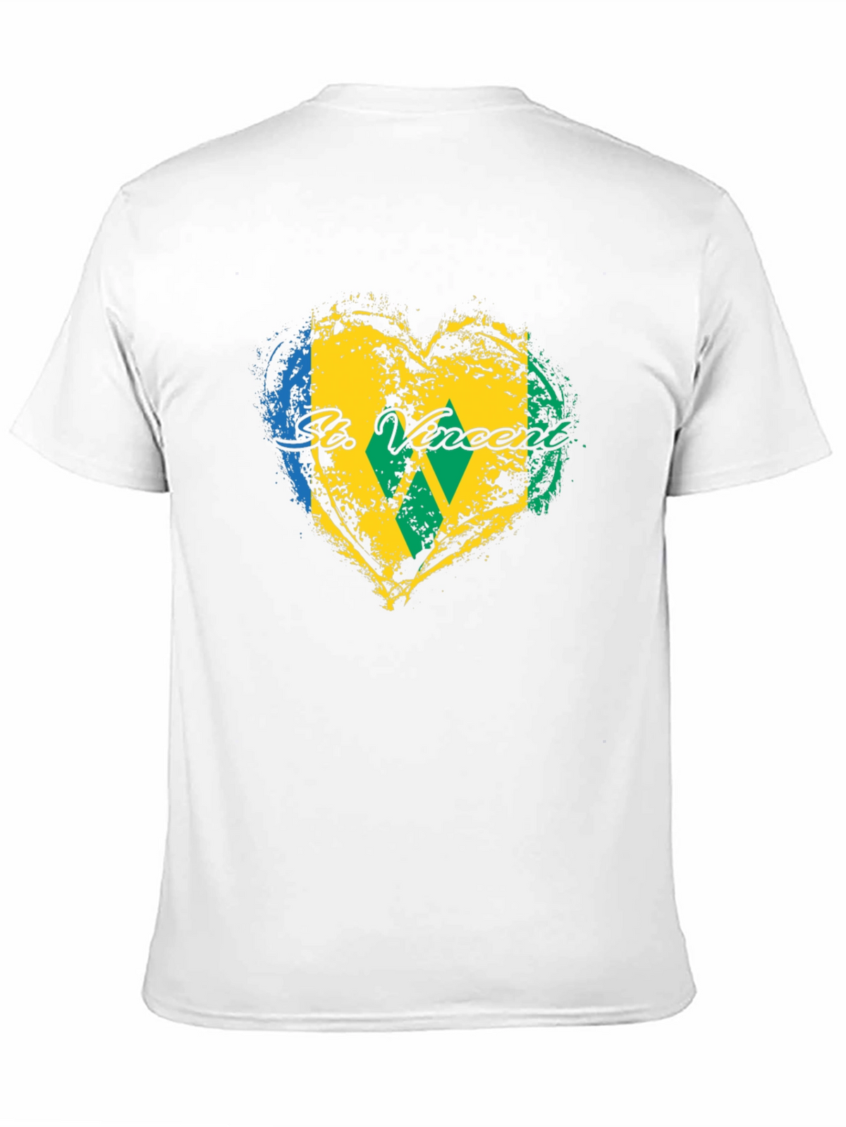 St. Vincent Flag Heart T-Shirt - Black