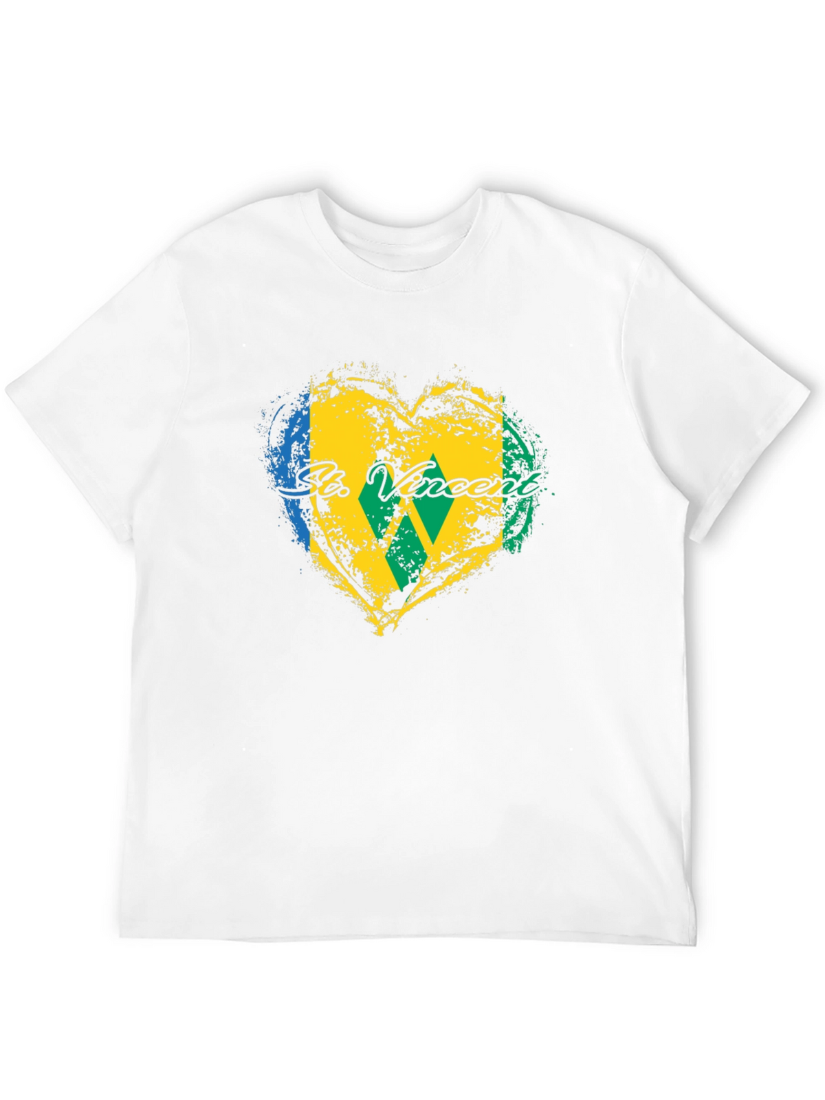 St. Vincent Flag Heart T-Shirt - Black