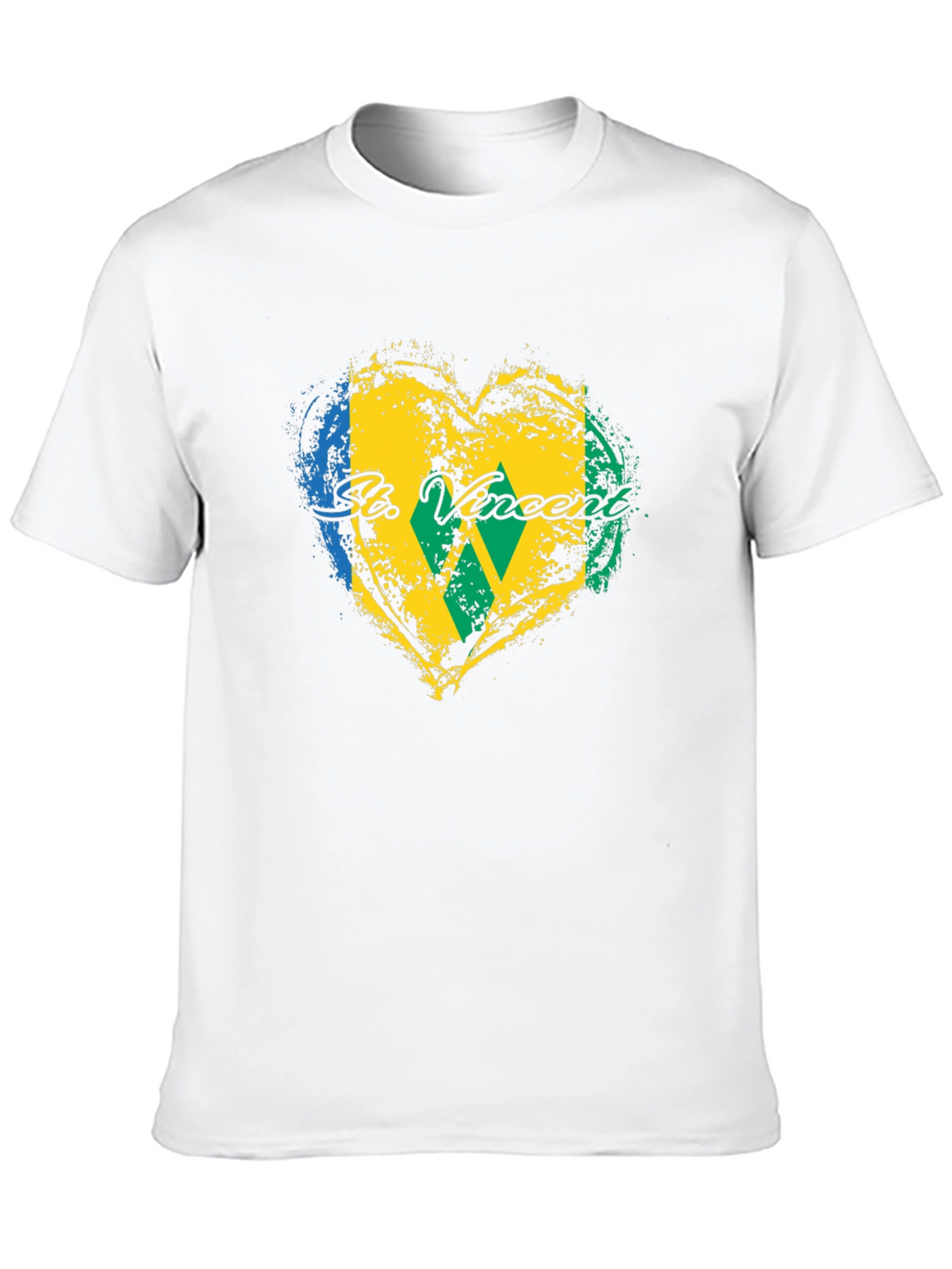St. Vincent Flag Heart T-Shirt - Black