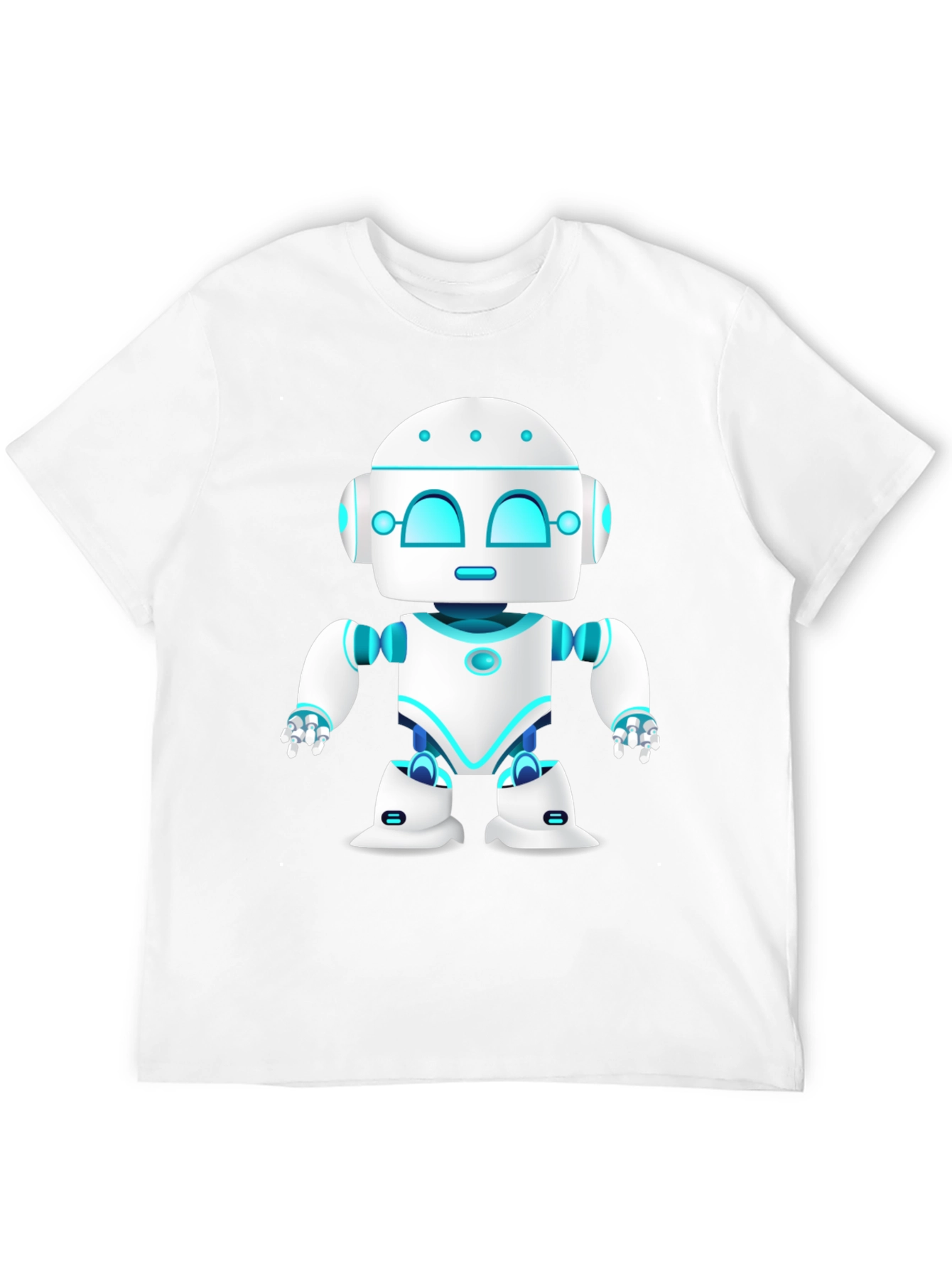 Cool Robot Graphic Tee - Black Cotton Blend