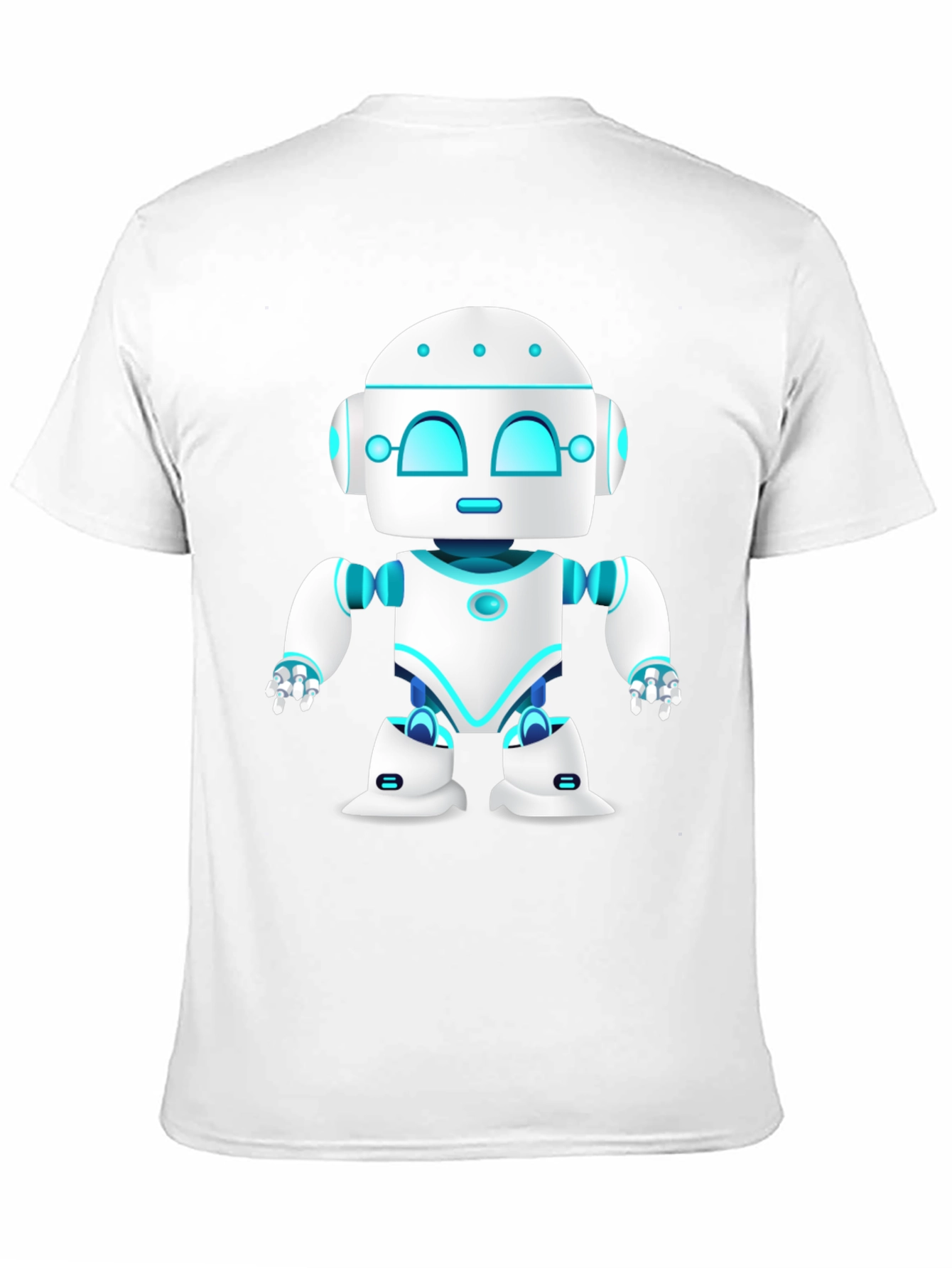 Cool Robot Graphic Tee - Black Cotton Blend