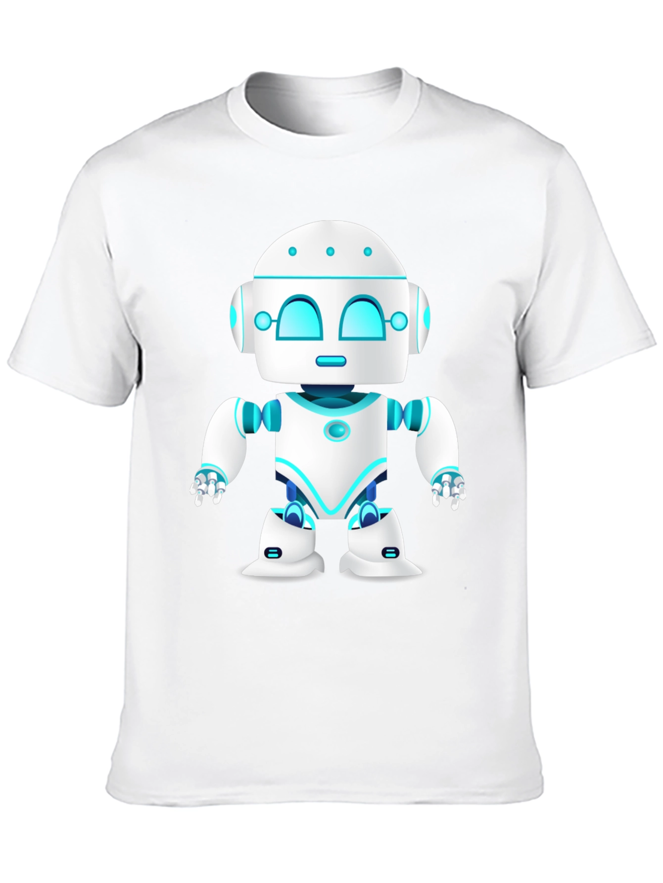Cool Robot Graphic Tee - Black Cotton Blend